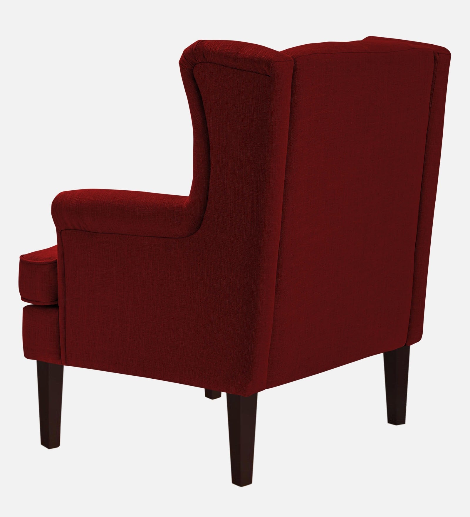 Deyuk Fabric Wing Chair In Blood Maroon Colour - Febonic Living