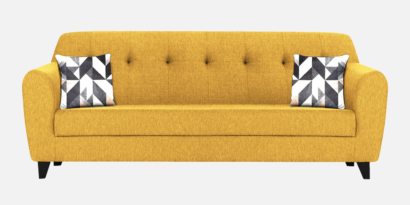 Melaan Fabric 3 Seater Sofa In Bold Yellow Colour - Febonic Living