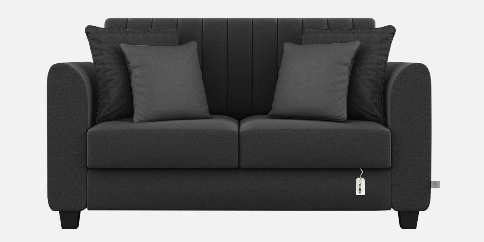 Cosmic Fabric 2 Seater Sofa In Charcoal Grey Colour - Febonic Living