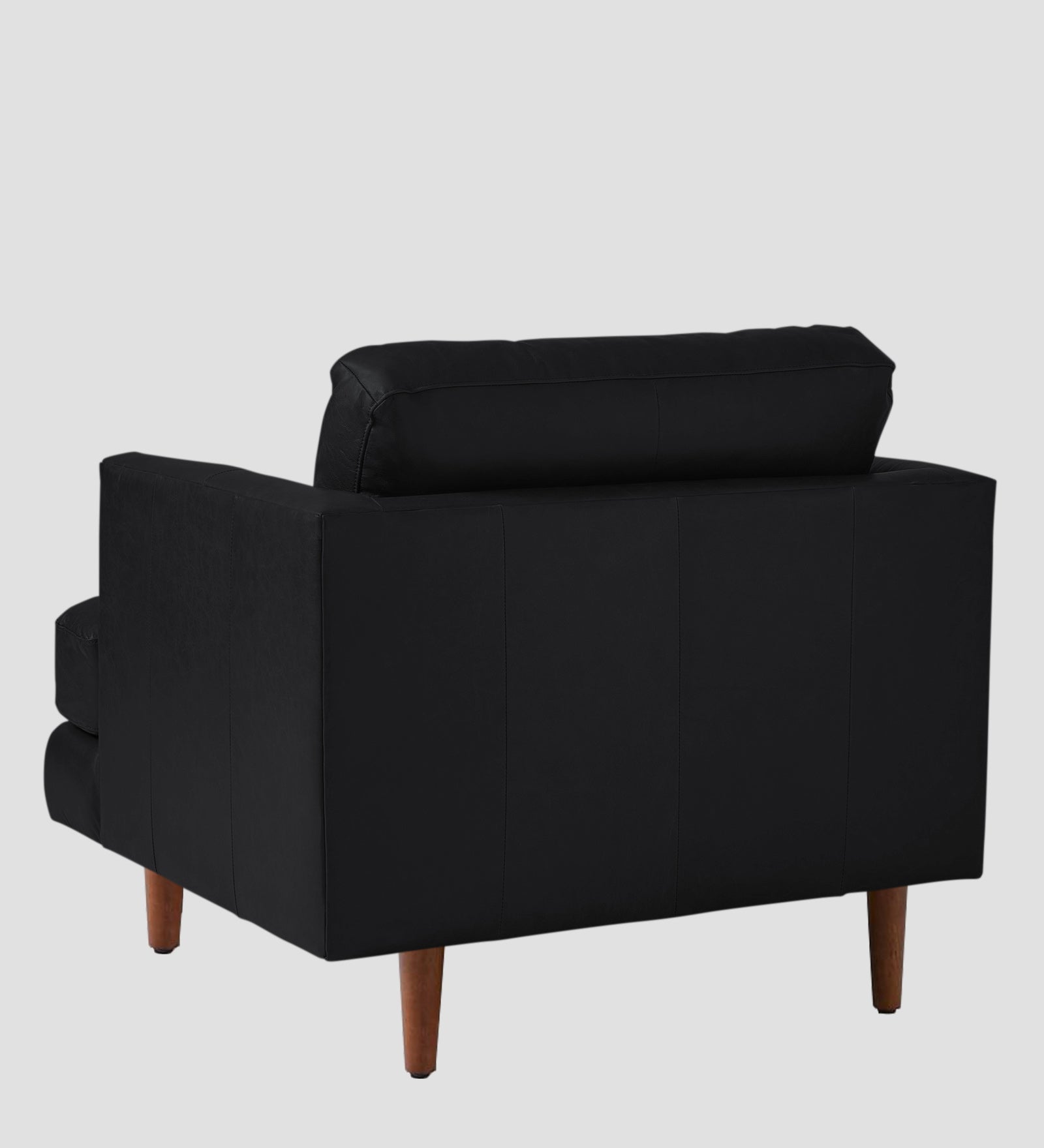 Sterio Leatherette 1 Seater Sofa In Light Black Colour - Febonic Living
