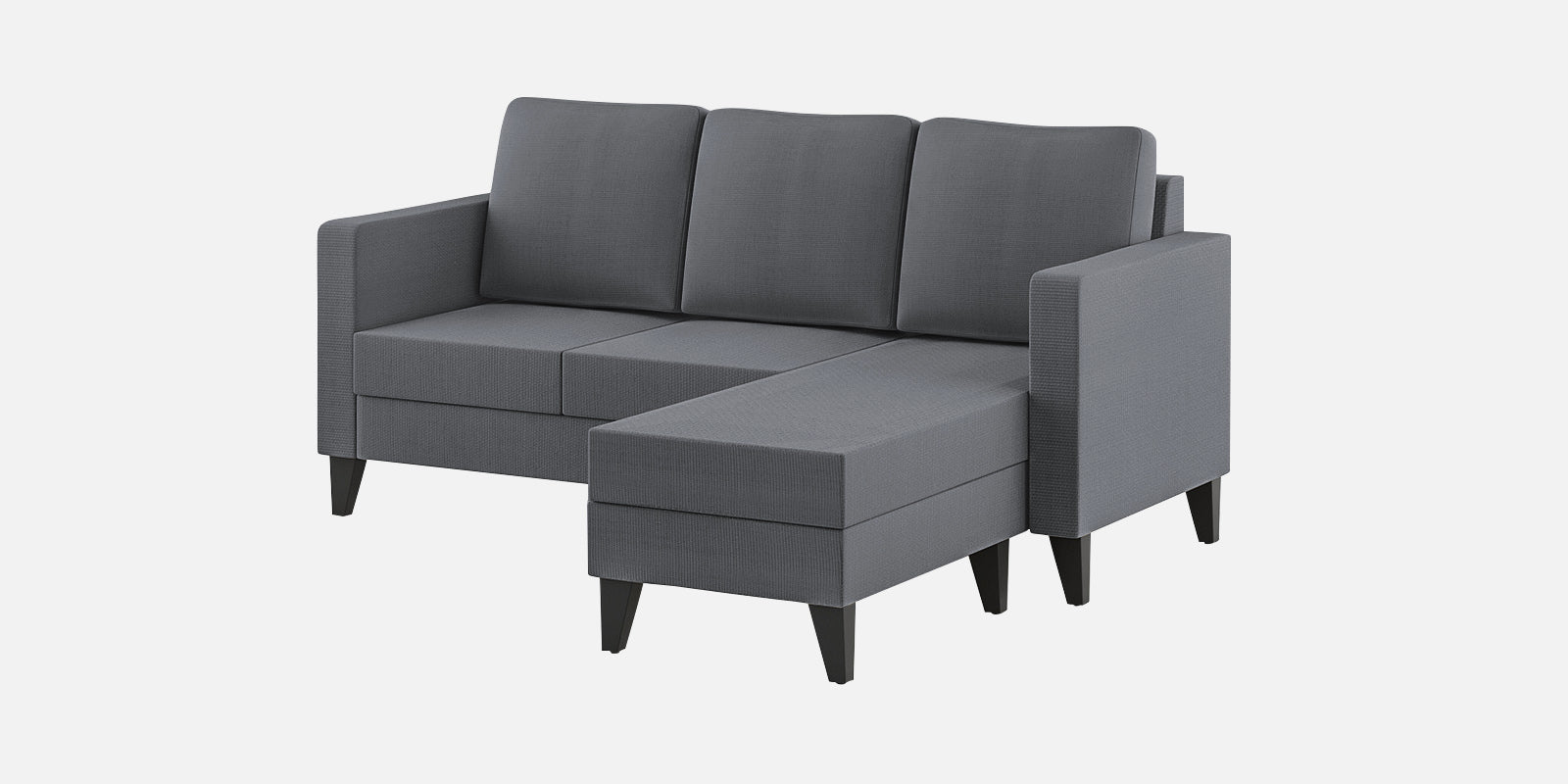 Nori Fabric LHS Sectional Sofa (2+Lounger) In Maba Grey Colour - Febonic Living