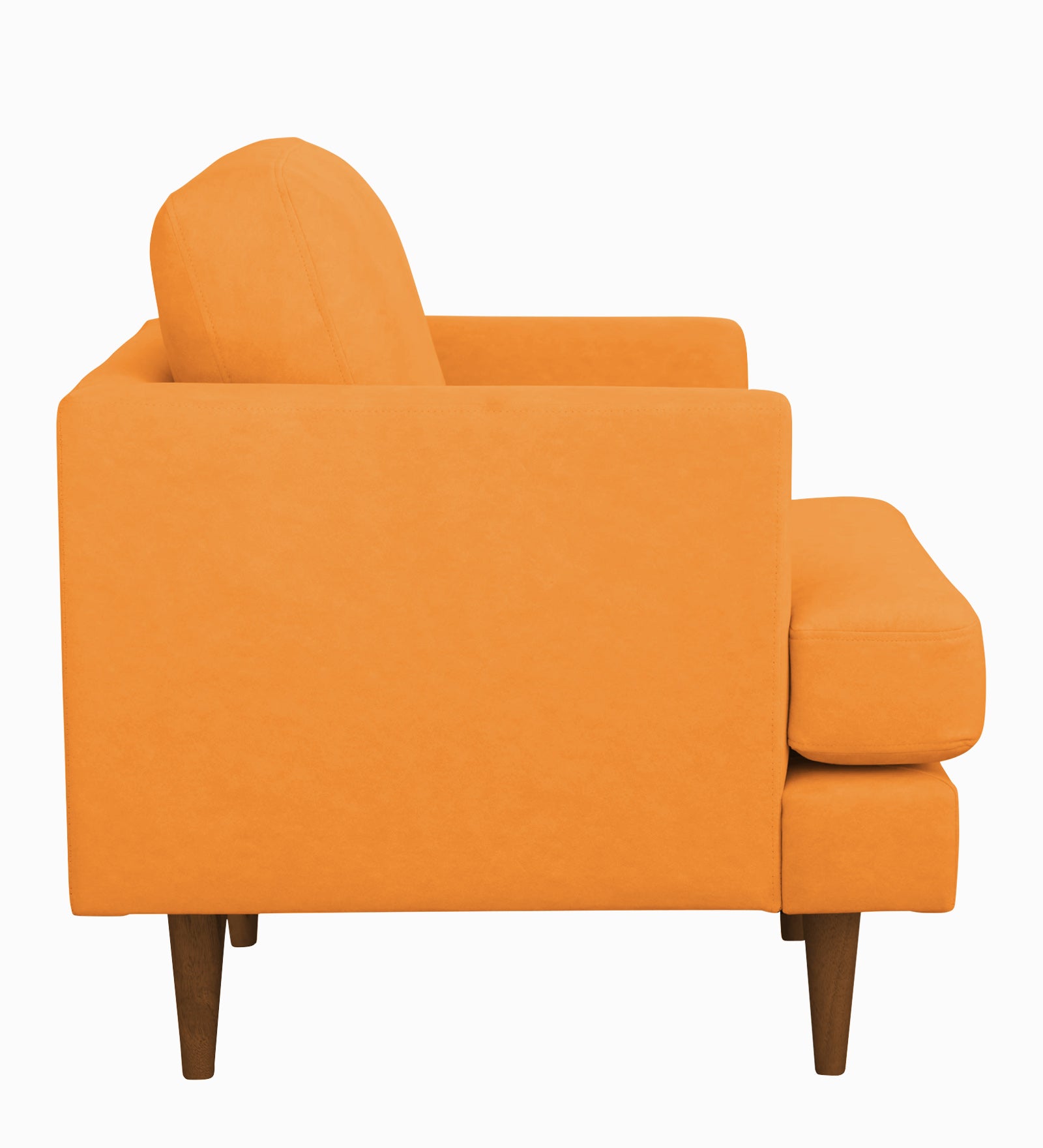 Motra Velvet 1 Seater Sofa In Tangerine orange Colour - Febonic Living