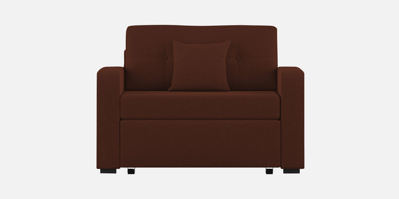 Rocky Fabric 2 Seater Pull Out Sofa Cum Bed In Coffee Brown Colour With Storage - Febonic Living