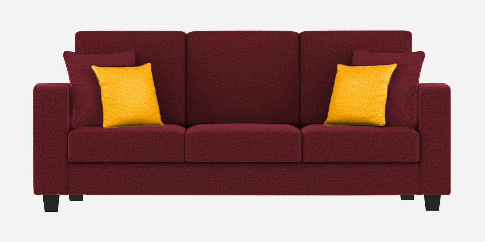 Nabi Fabric 3 Seater Sofa In Blood Maroon Colour - Febonic Living