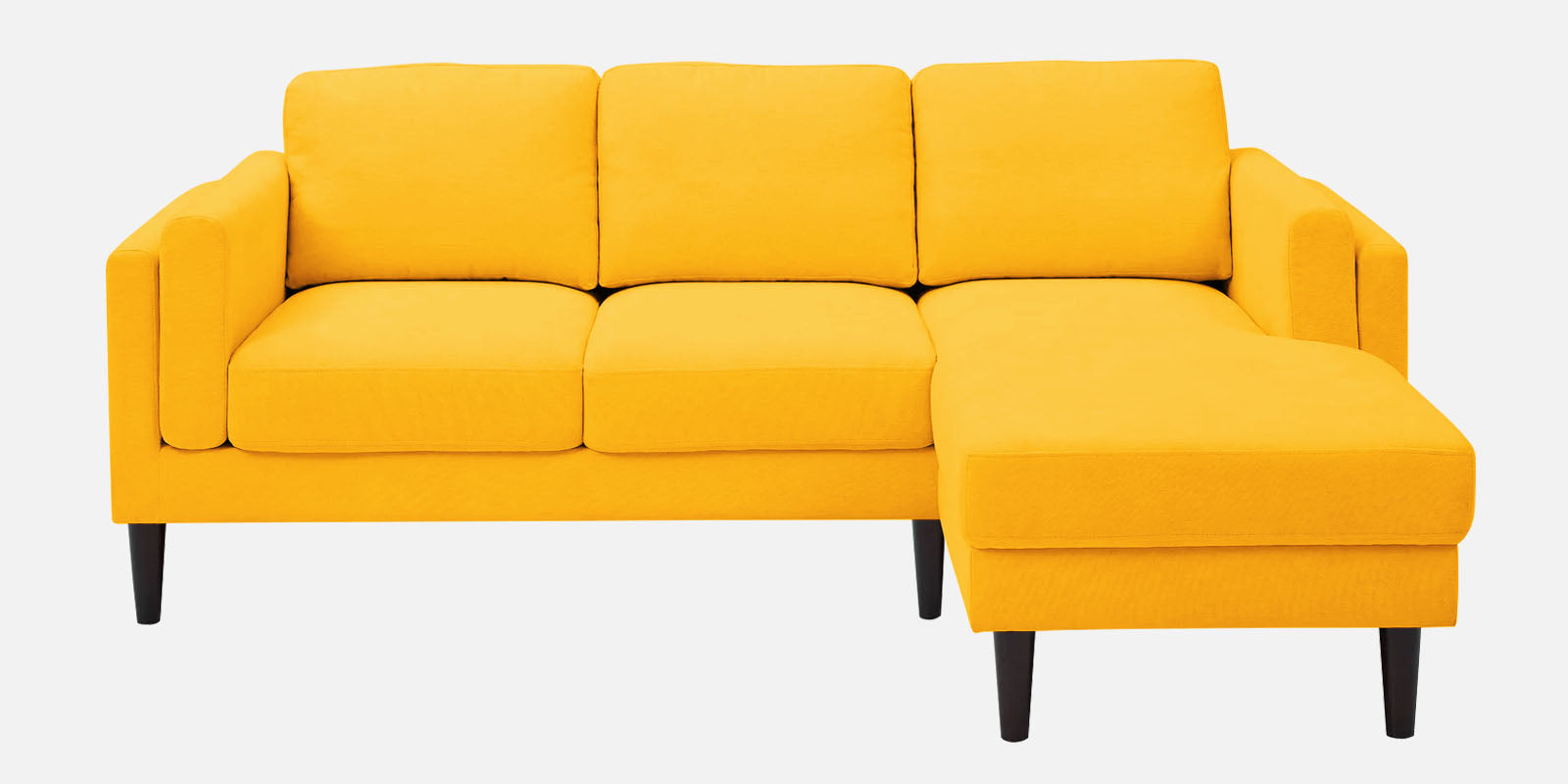 Creata Fabric LHS Sectional Sofa (2+Lounger) in Bold Yellow Colour by Febonic