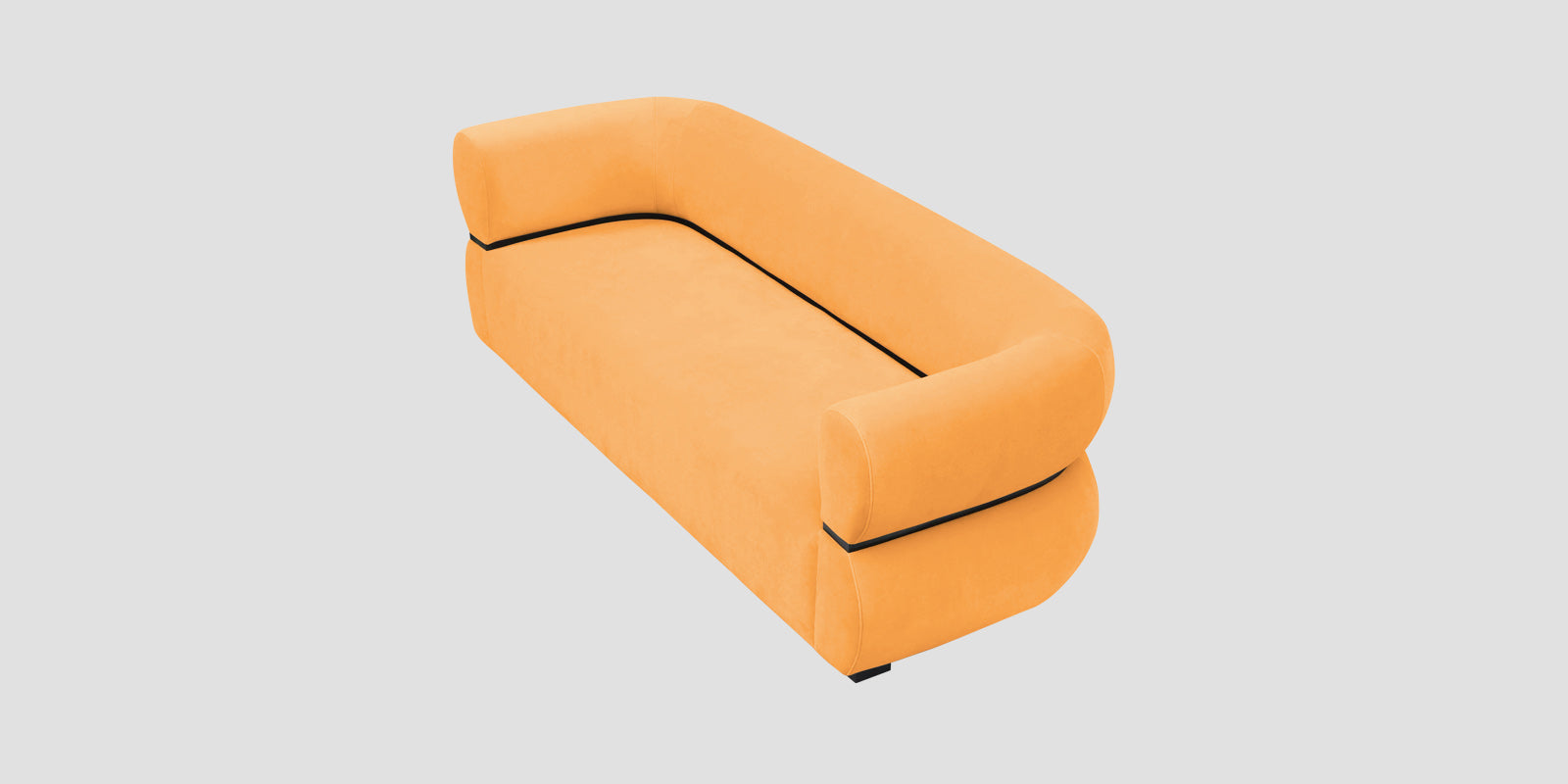 Kula Velvet 3 Seater Sofa In Tangerine Orange Colour - Febonic Living