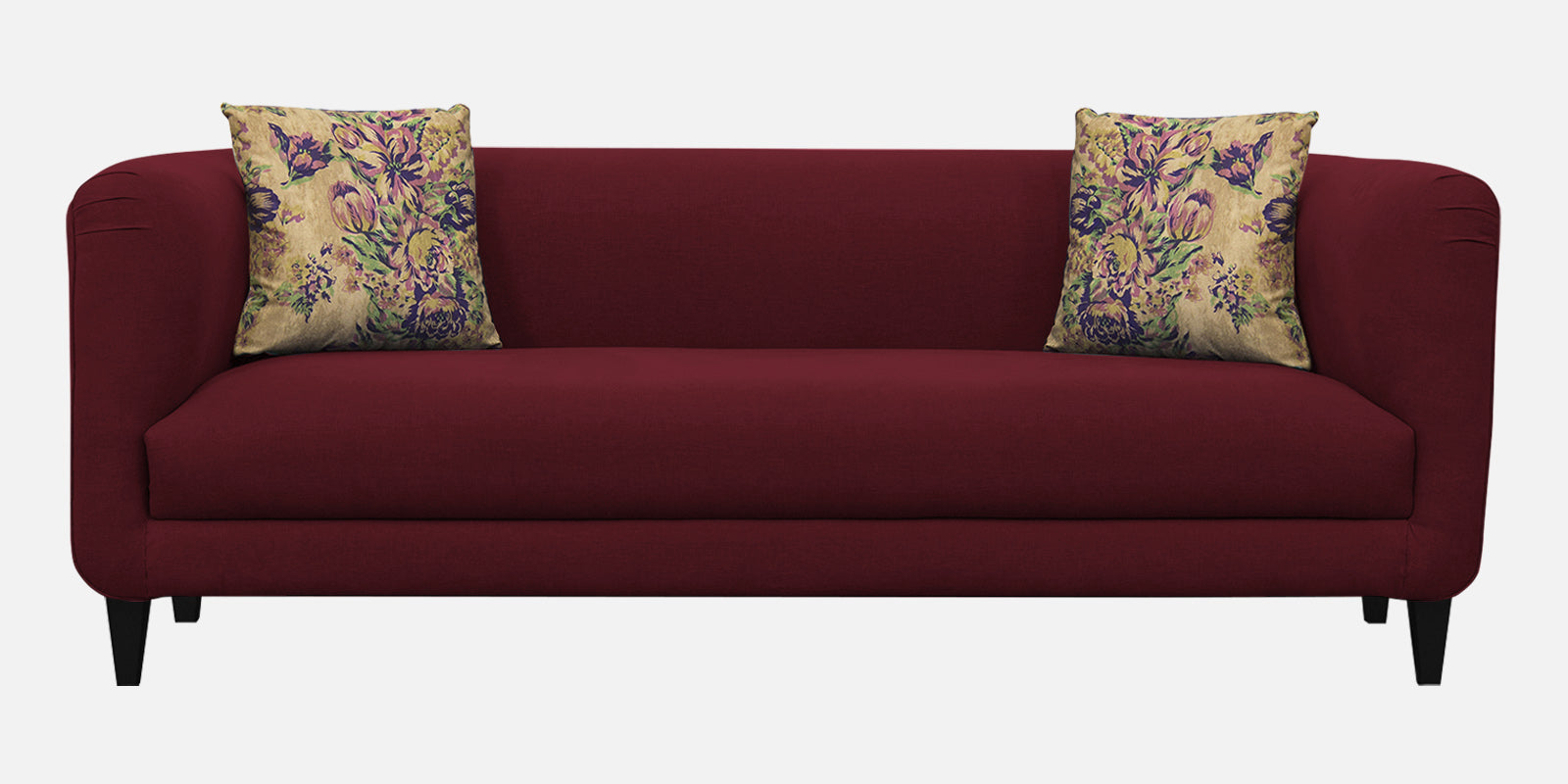 Niki Fabric 3 Seater Sofa In Blood Maroon Colour - Febonic Living