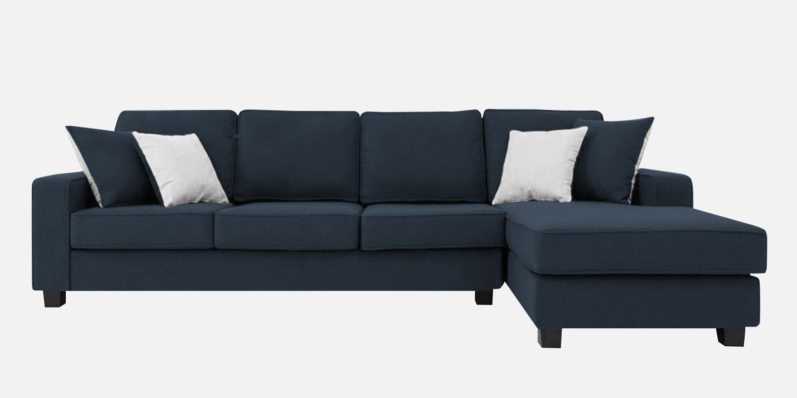 Ladybug Fabric LHS Sectional Sofa (3+Lounger) In Denim Blue Colour - Febonic Living