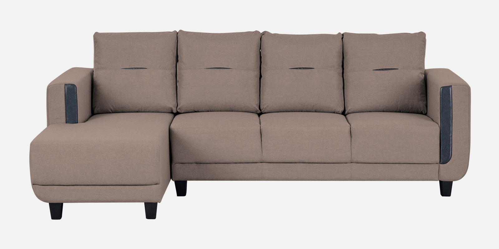 Perry Fabric RHS Sectional Sofa (3+Lounger) In Kadhi Beige Colour - Febonic Living