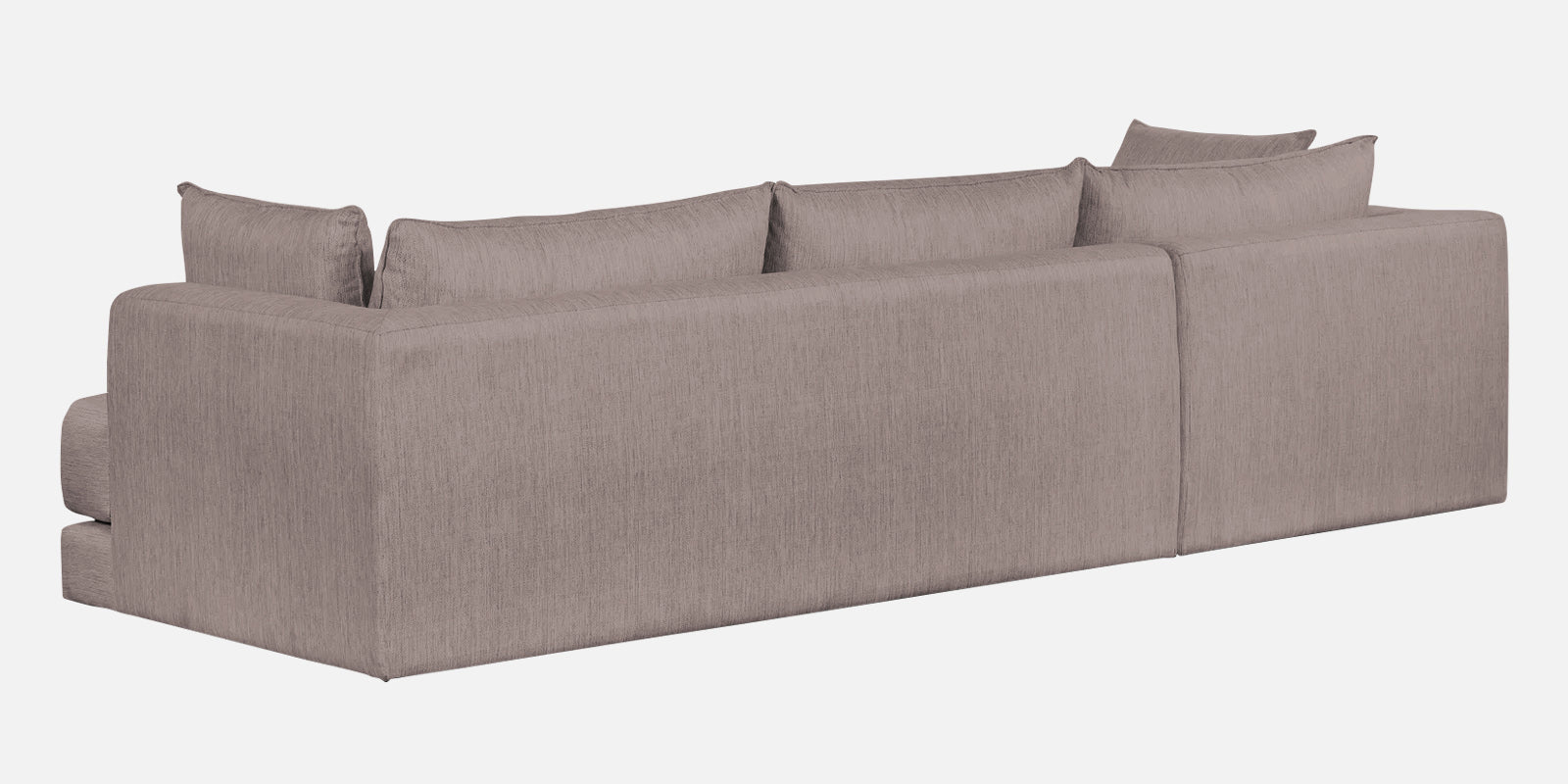 Ziggy Fabric LHS Sectional Sofa (3+Lounger) In Almond Beige Colour - Febonic Living