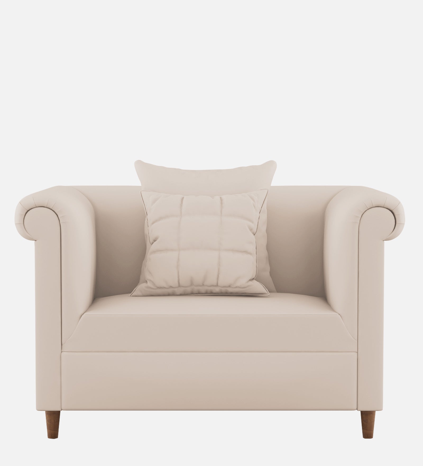 Rubi Velvet 1 Seater Sofa In Camel Beige Colour - Febonic Living
