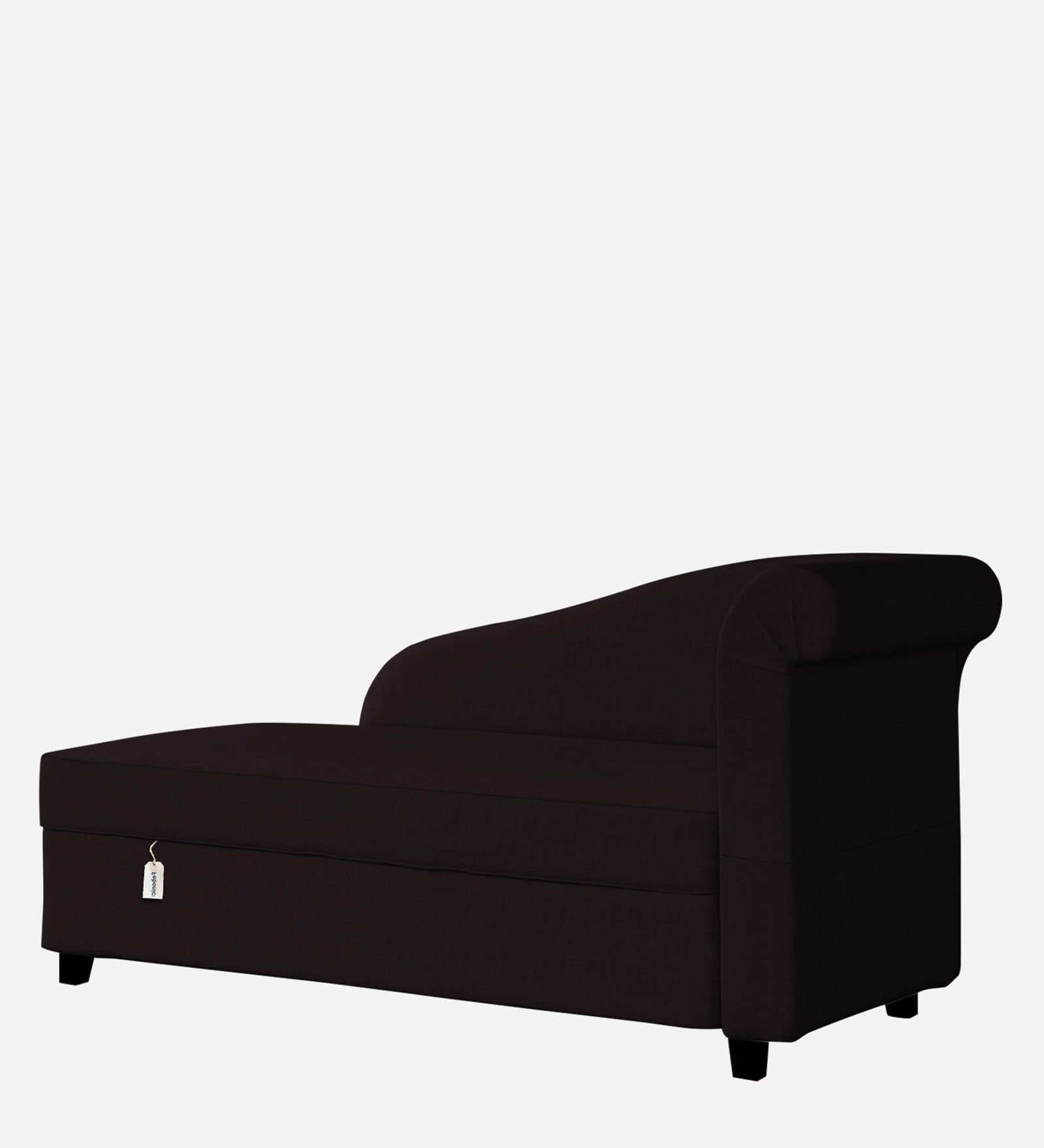 Toppy Fabric LHS Chaise Lounger In Cara Brown Colour With Storage - Febonic Living