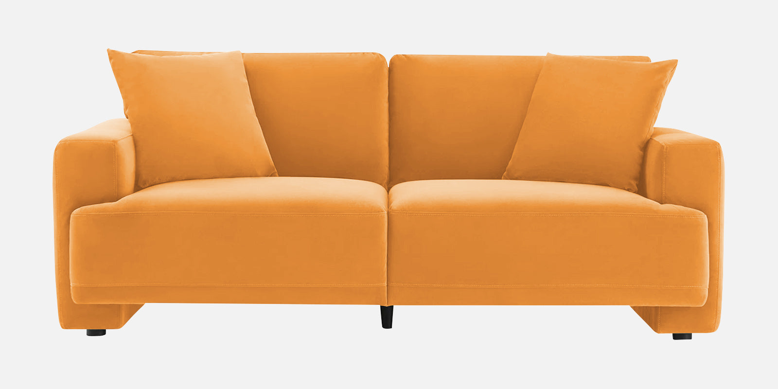 Kosta Velvet 2 Seater Sofa In Tangerine Orange Colour - Febonic Living