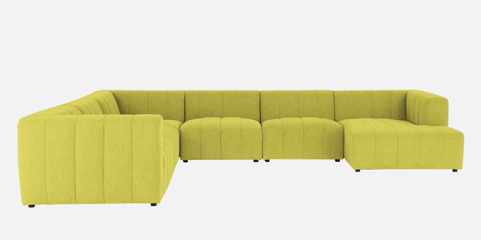 Damo Fabric LHS 8 Seater Corner Sofa In Parrot Green Colour - Febonic Living