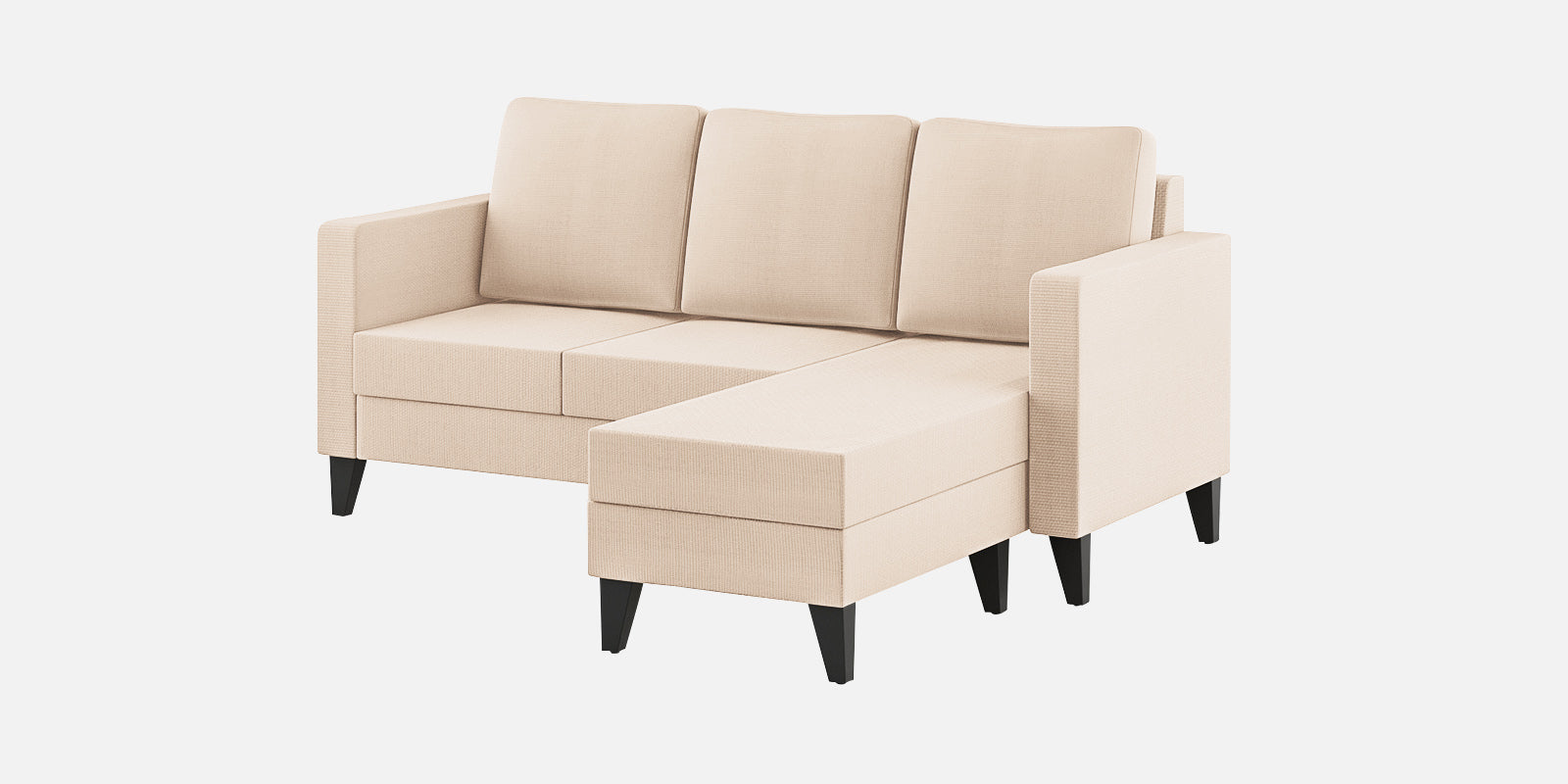 Nori Fabric LHS Sectional Sofa (2+Lounger) In Woom Beige Colour - Febonic Living