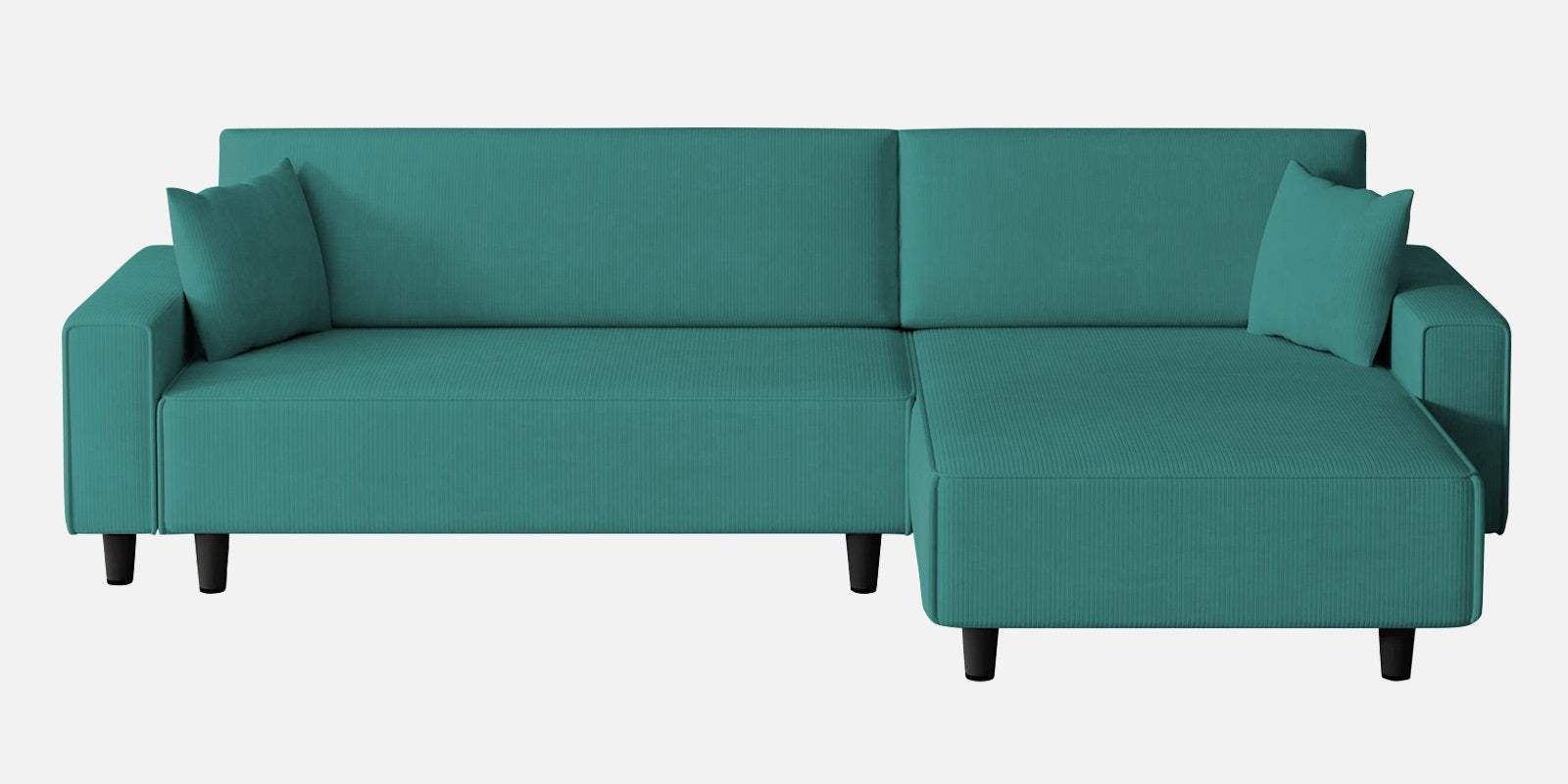 Peach Fabric LHS 6 Seater Sofa Cum Bed With Storage In Sea Green Colour - Febonic Living
