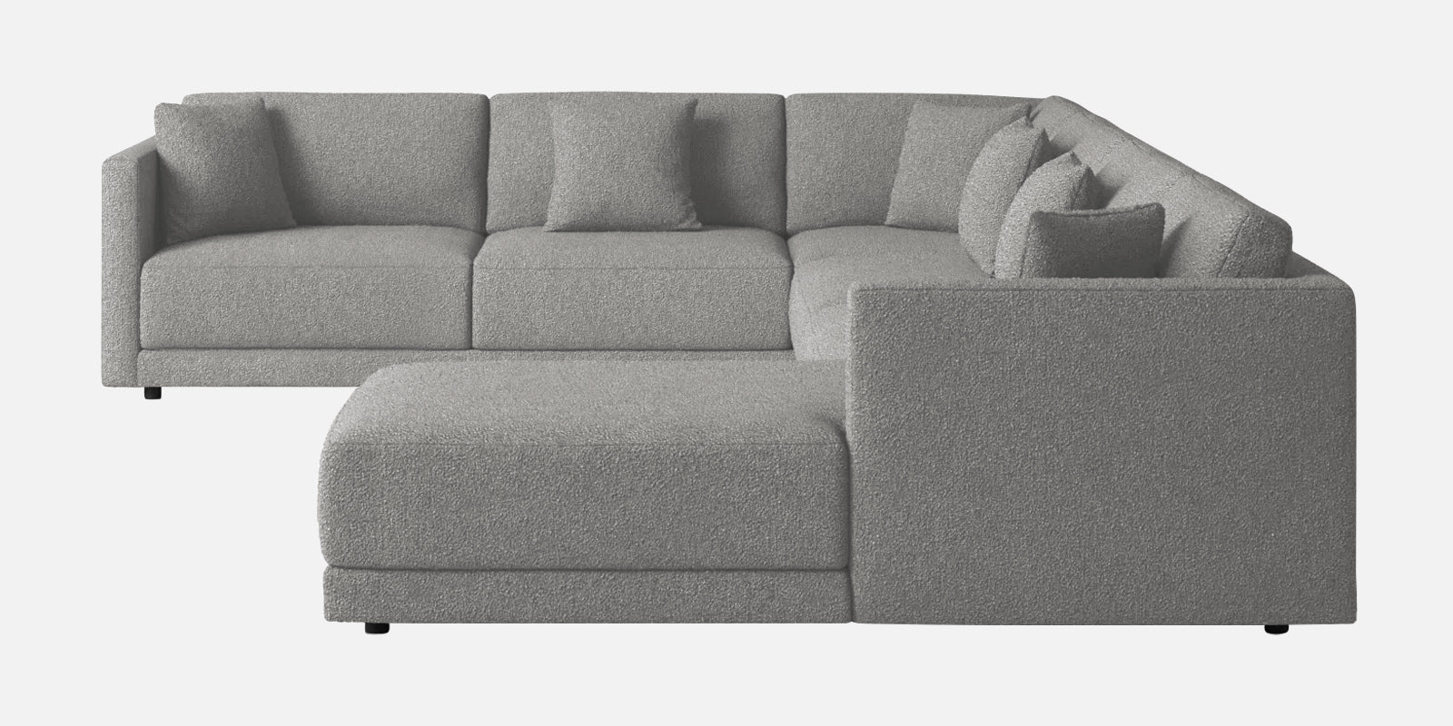 Carlin Fabric LHS 8 Seater Sectional Sofa In Lit Grey Colour - Febonic Living