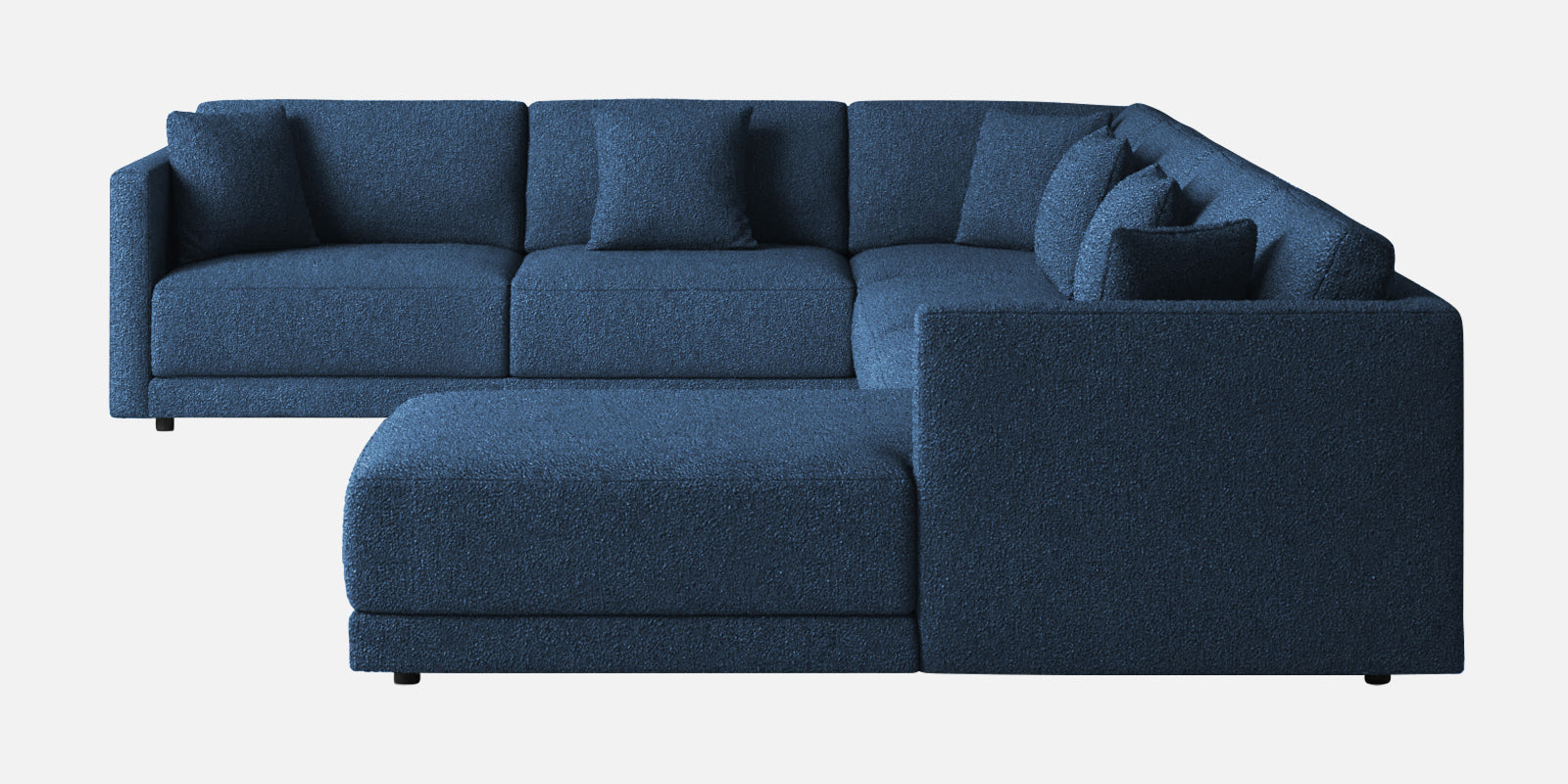 Carlin Fabric LHS 8 Seater Sectional Sofa In Light Blue Colour - Febonic Living