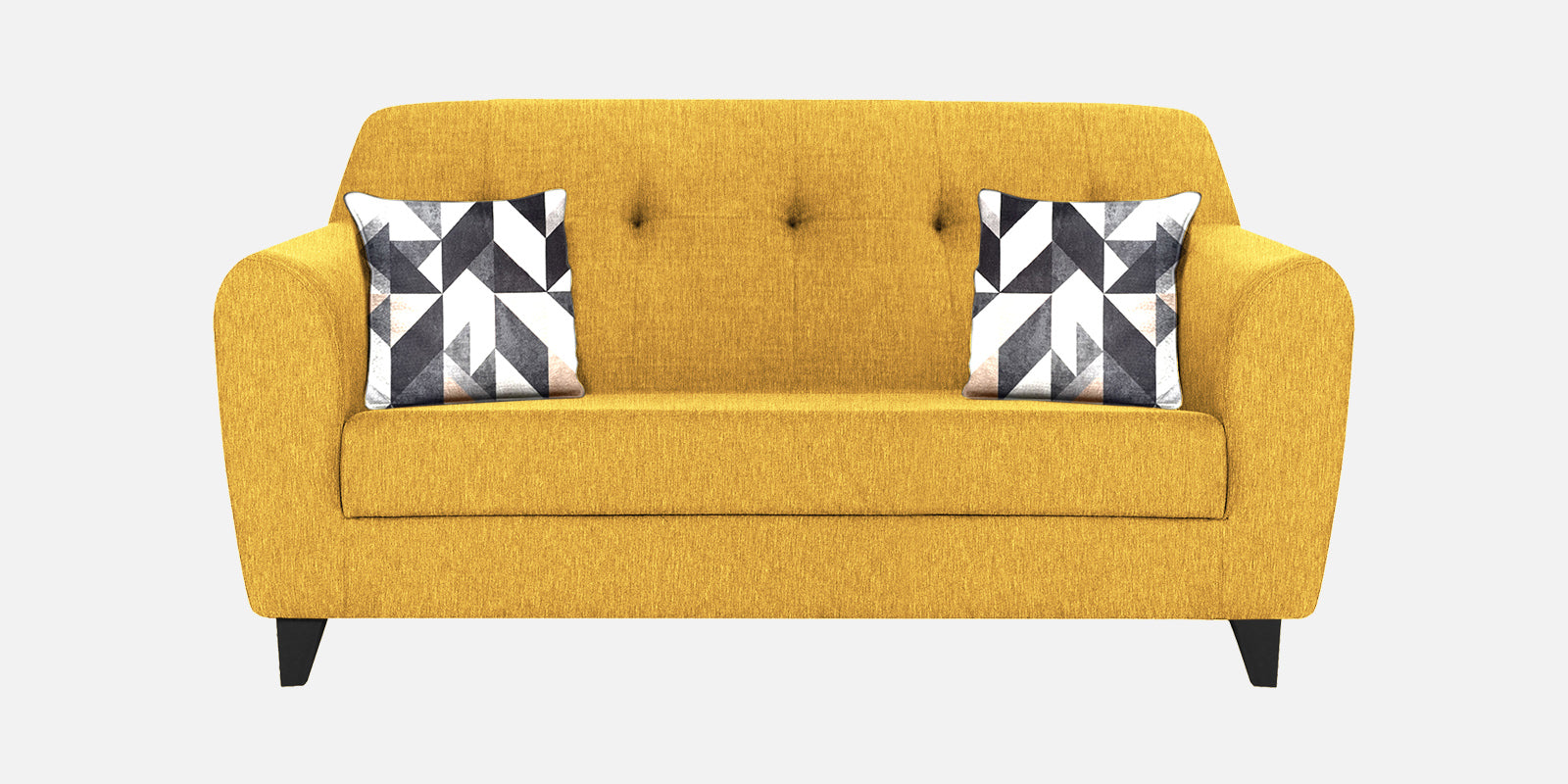 Melaan Fabric 2 Seater Sofa In Bold Yellow Colour - Febonic Living