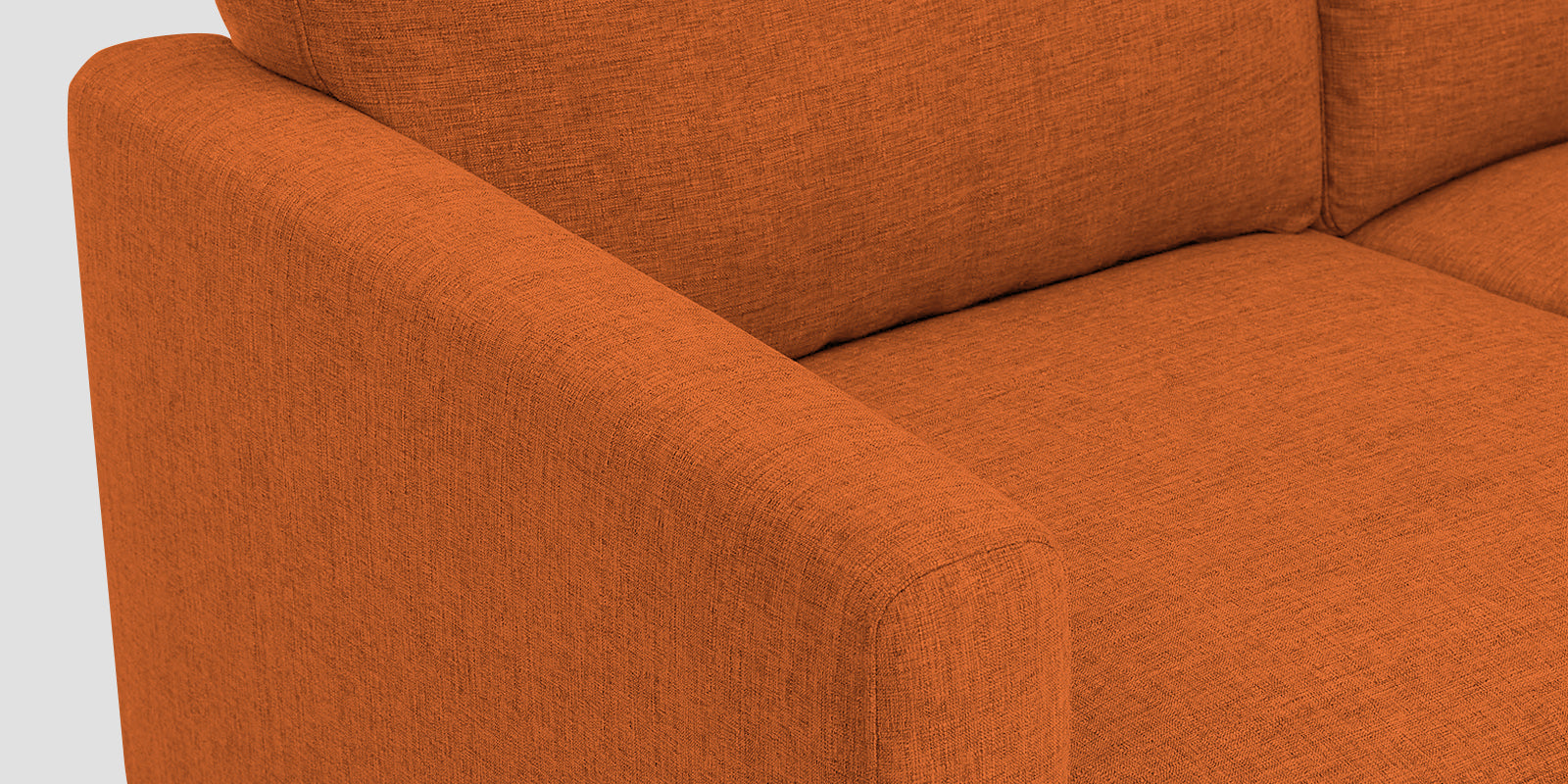 Romie Fabric LHS Sectional Sofa (2+Lounger) In Vivid Orange Colour - Febonic Living