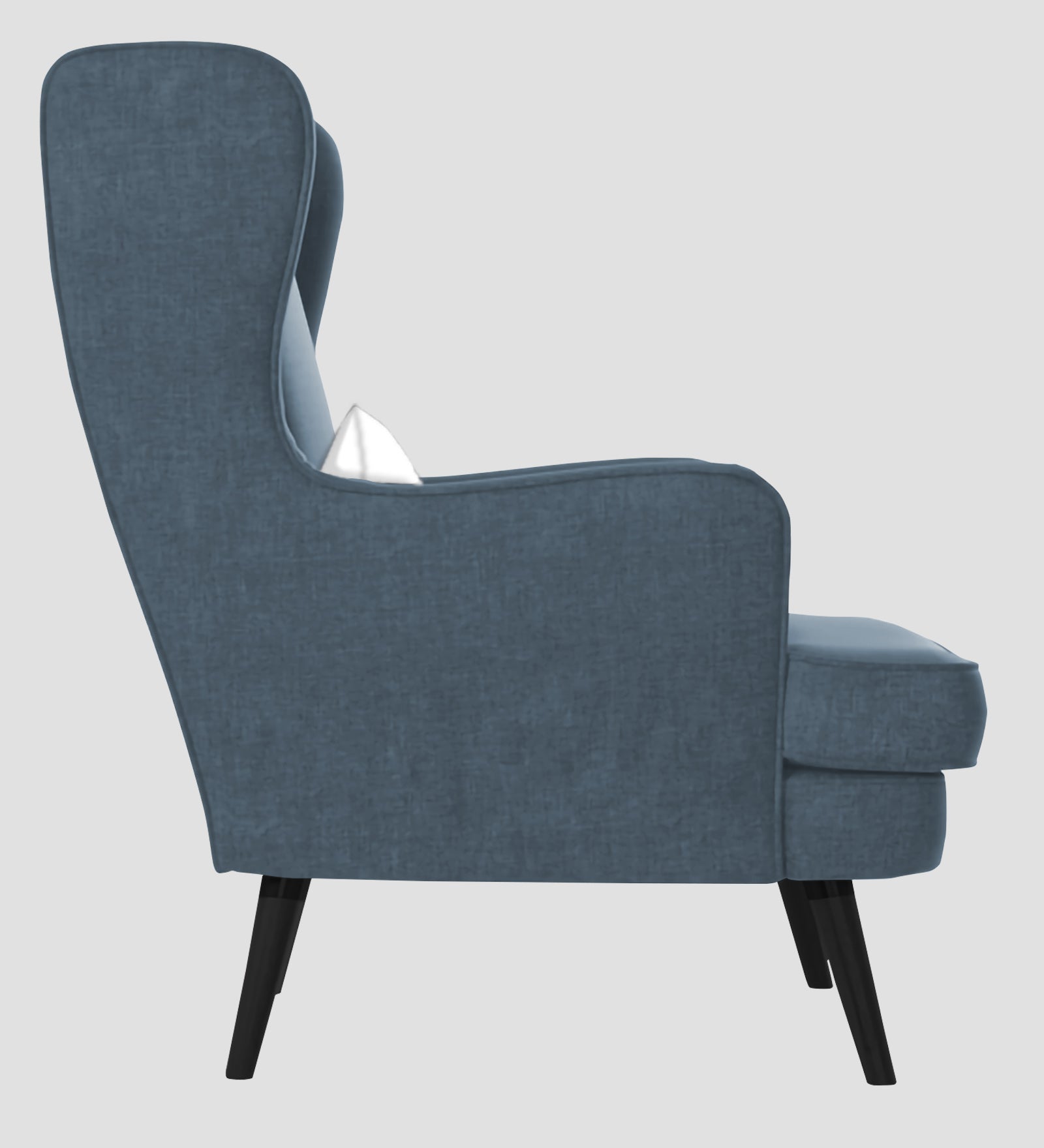 Niya Velvet Wing Chair In Oxford Blue Colour - Febonic Living