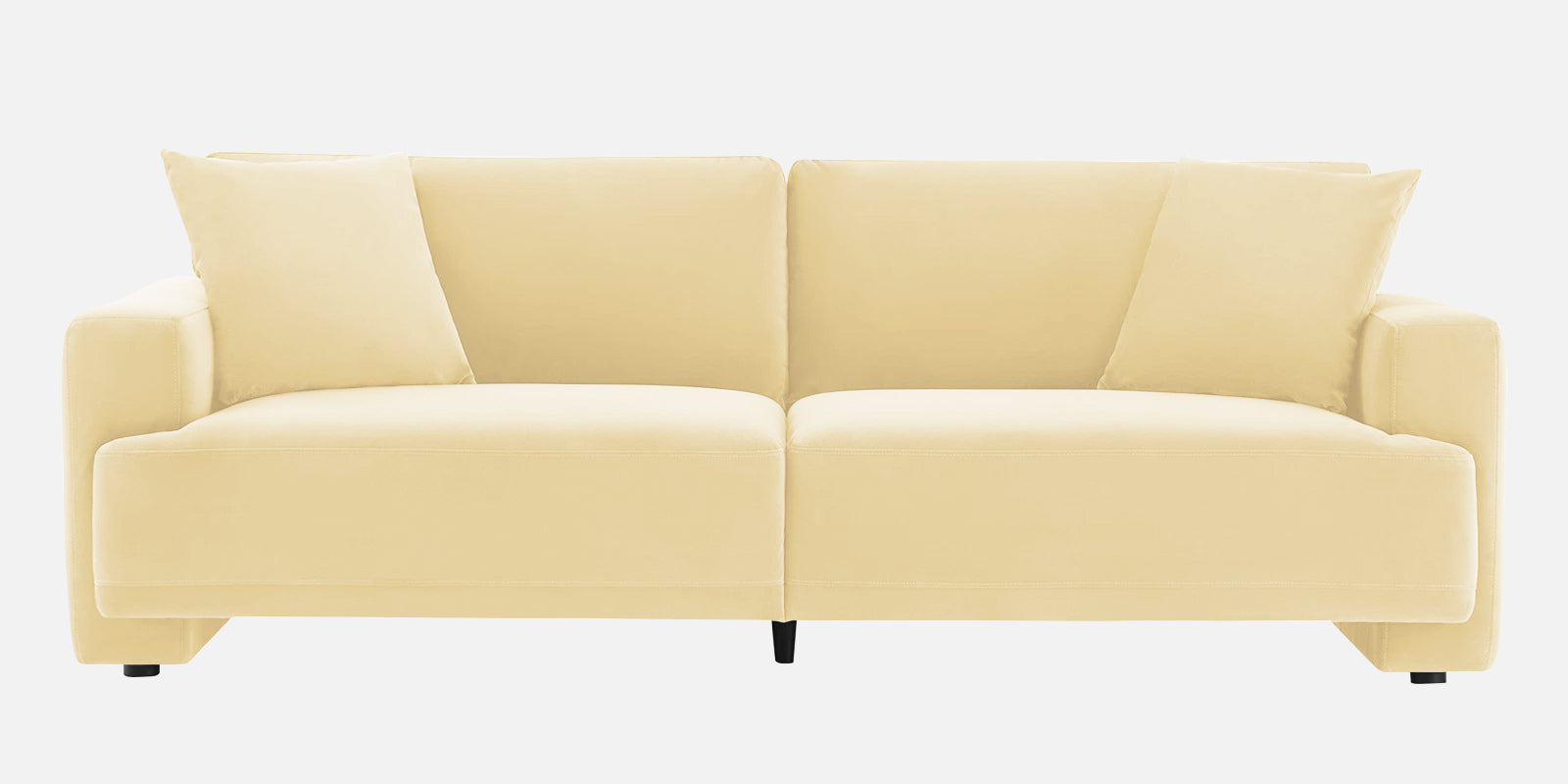 Kosta Velvet 3 Seater Sofa In Sandy Beige Colour - Febonic Living