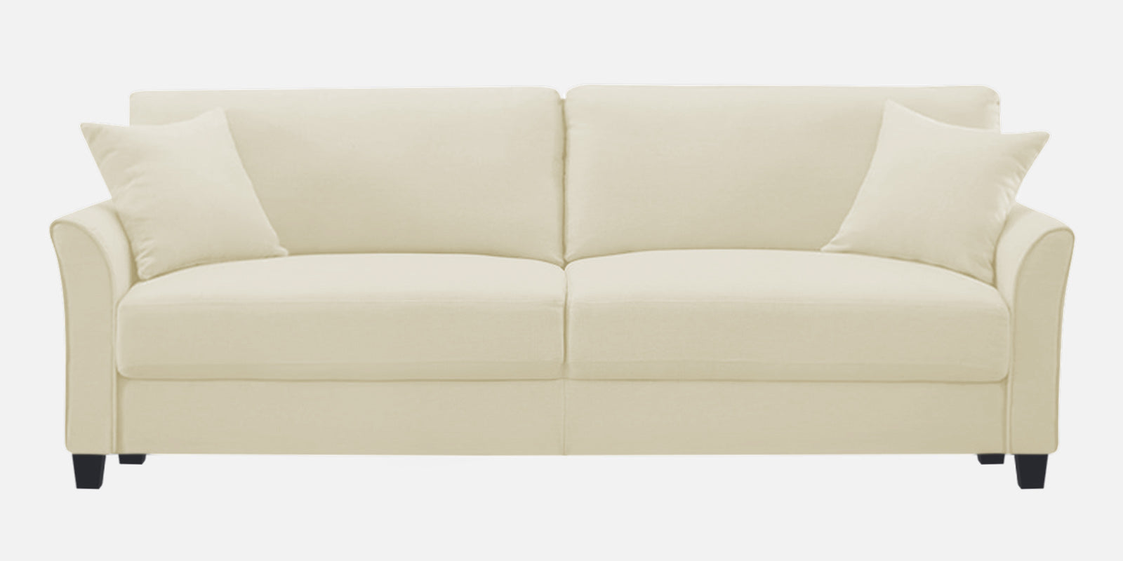 Daroo Velvet 3 Seater Sofa In Warm White Colour - Febonic Living