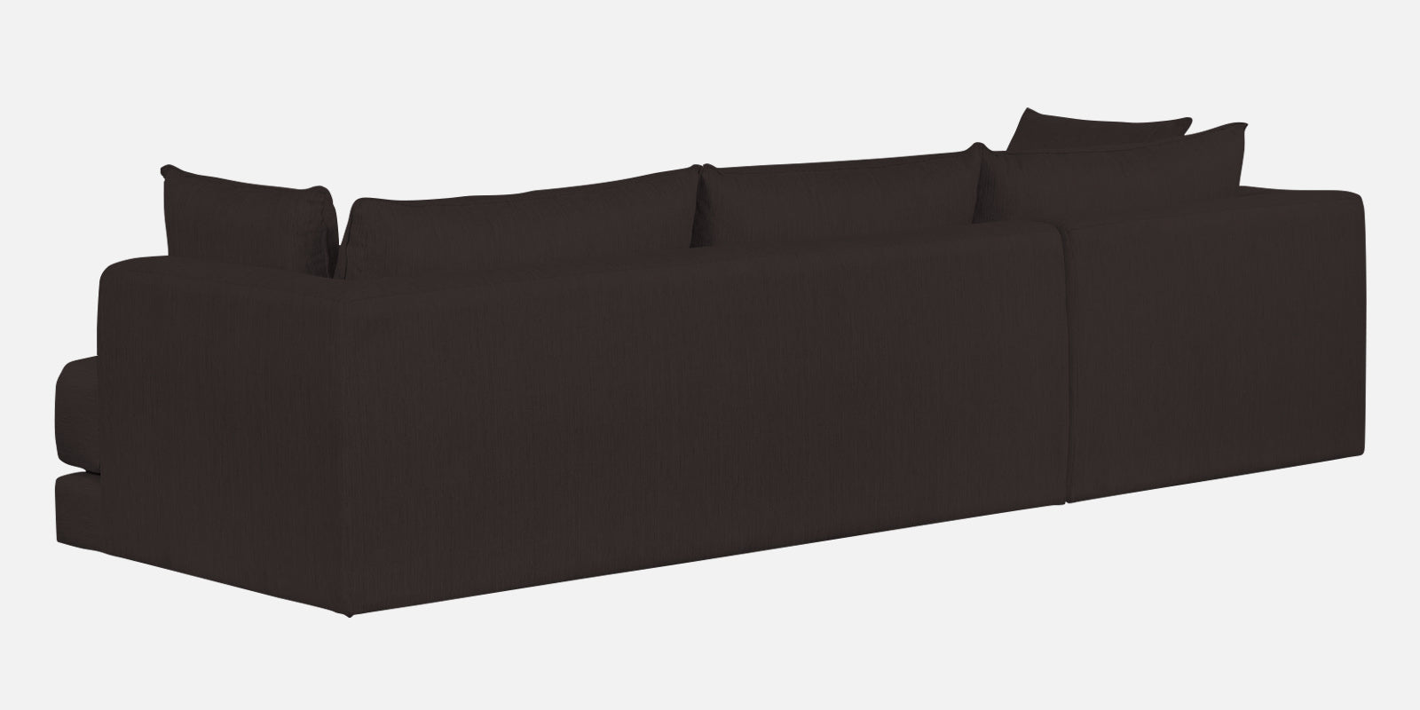 Ziggy Fabric LHS Sectional Sofa (3+Lounger) In Pebble Brown Colour - Febonic Living