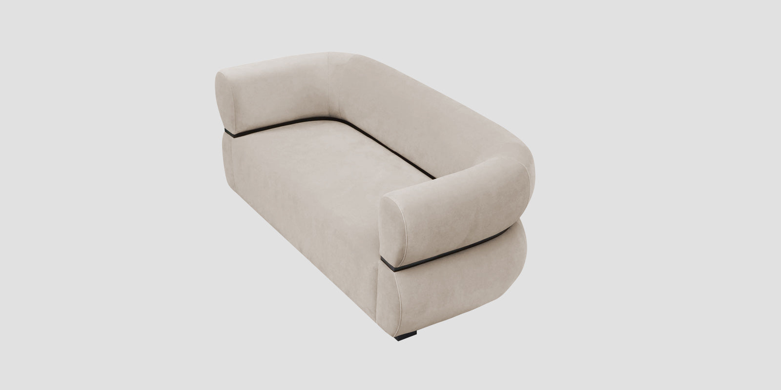 Kula Velvet 2 Seater Sofa In Cream Beige Colour - Febonic Living
