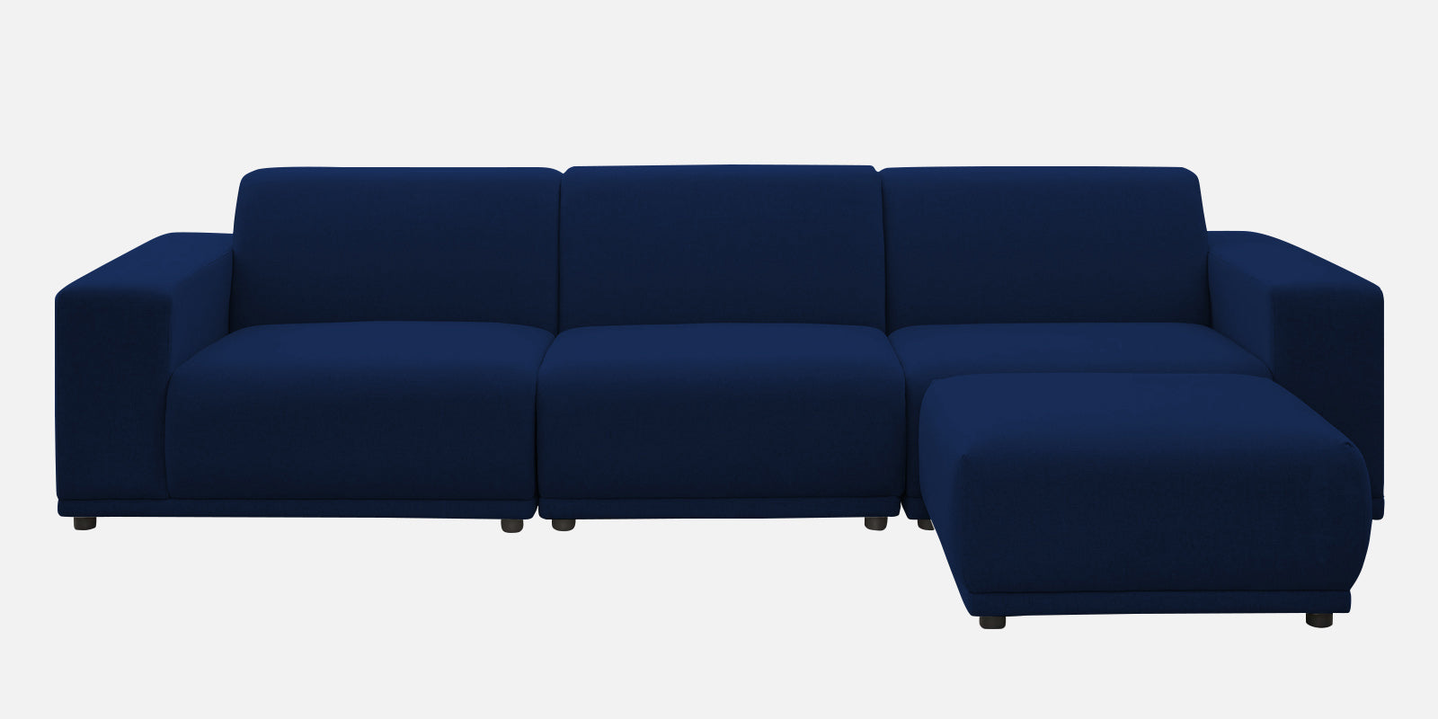 Adam Fabric RHS Sectional Sofa (3+Ottoman Lounger) In Royal Blue Colour - Febonic Living
