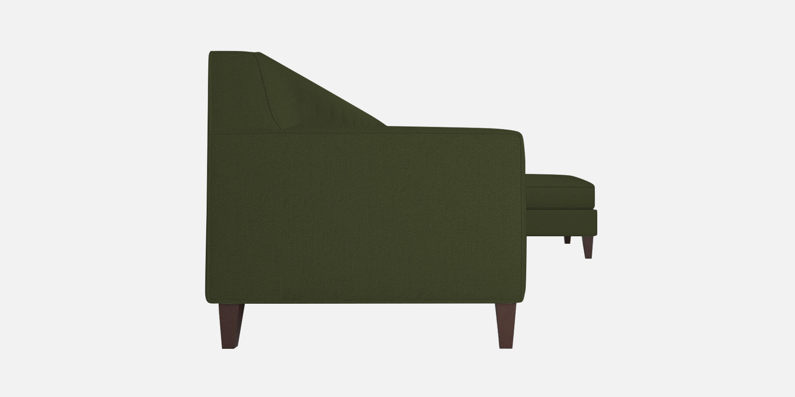 Miller Fabric RHS Sectional Sofa (3+Lounger) In Olive Green Colour - Febonic Living