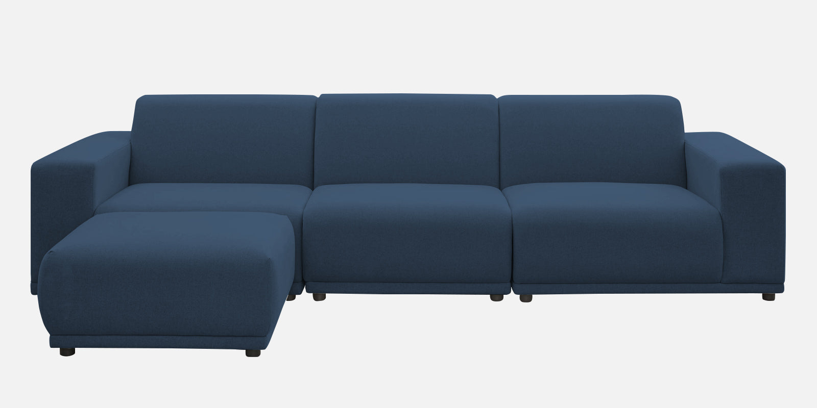 Adam Fabric LHS Sectional Sofa (3+Ottoman Lounger) In Light Blue Colour - Febonic Living