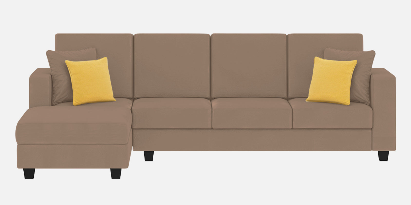 Nabi Fabric RHS Sectional Sofa (3+Lounger) In Cookie Beige Colour - Febonic Living