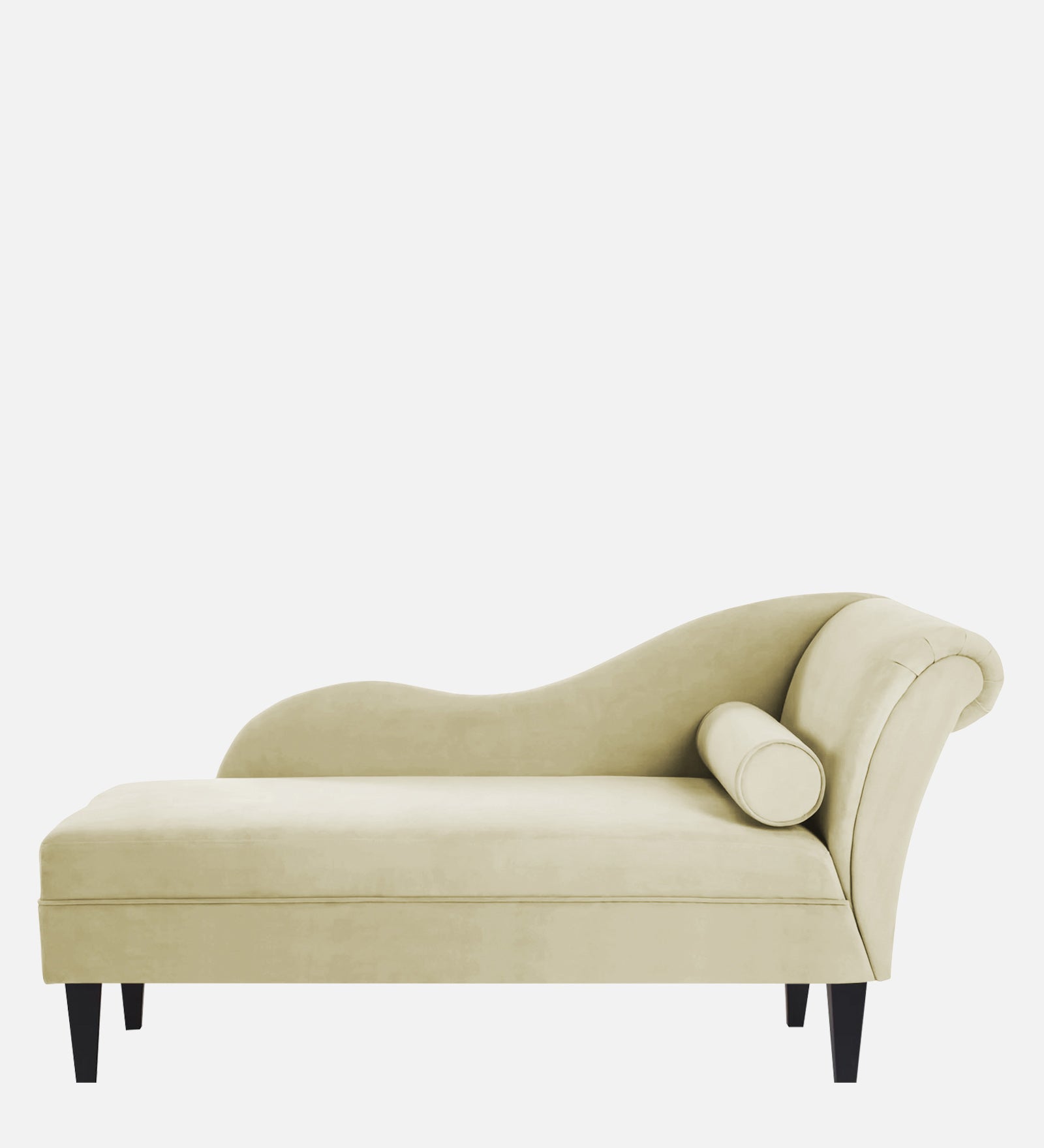 Rana Velvet LHS Chaise Lounger In Warm White Colour - Febonic Living