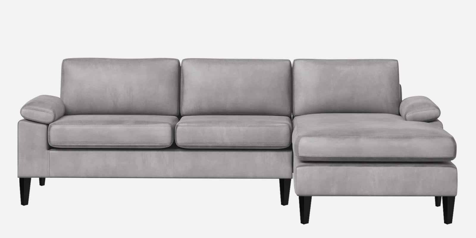 Vegas Velvet LHS Sectional Sofa (3+Lounger) In Concrete Grey Colour - Febonic Living