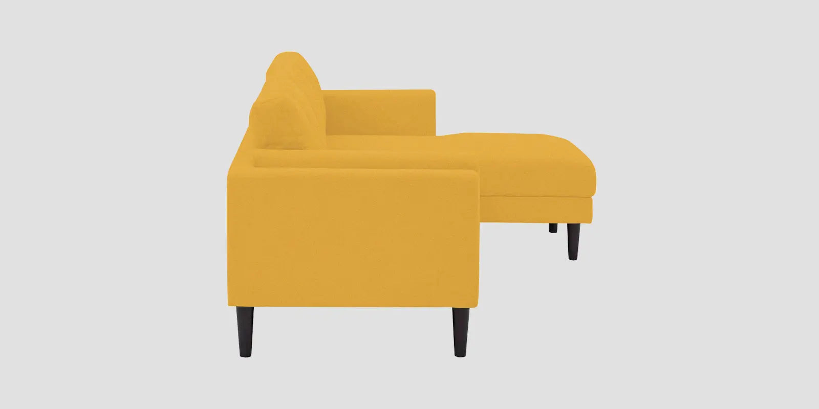 Creata Fabric LHS Sectional Sofa (3+Lounger) In Bold Yellow Colour Febonic Living