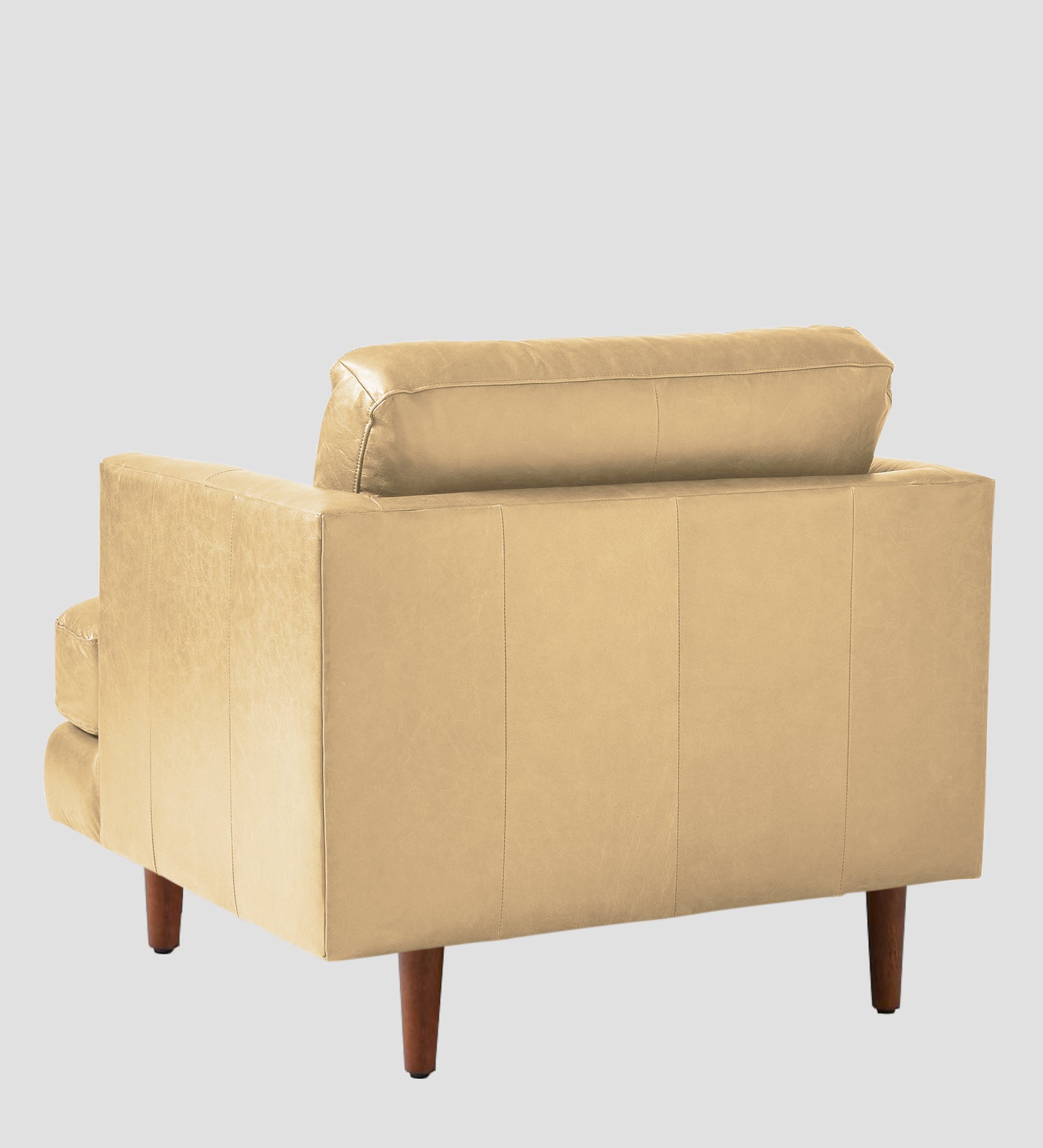 Sterio Leatherette 1 Seater Sofa In Peach Beige Colour - Febonic Living