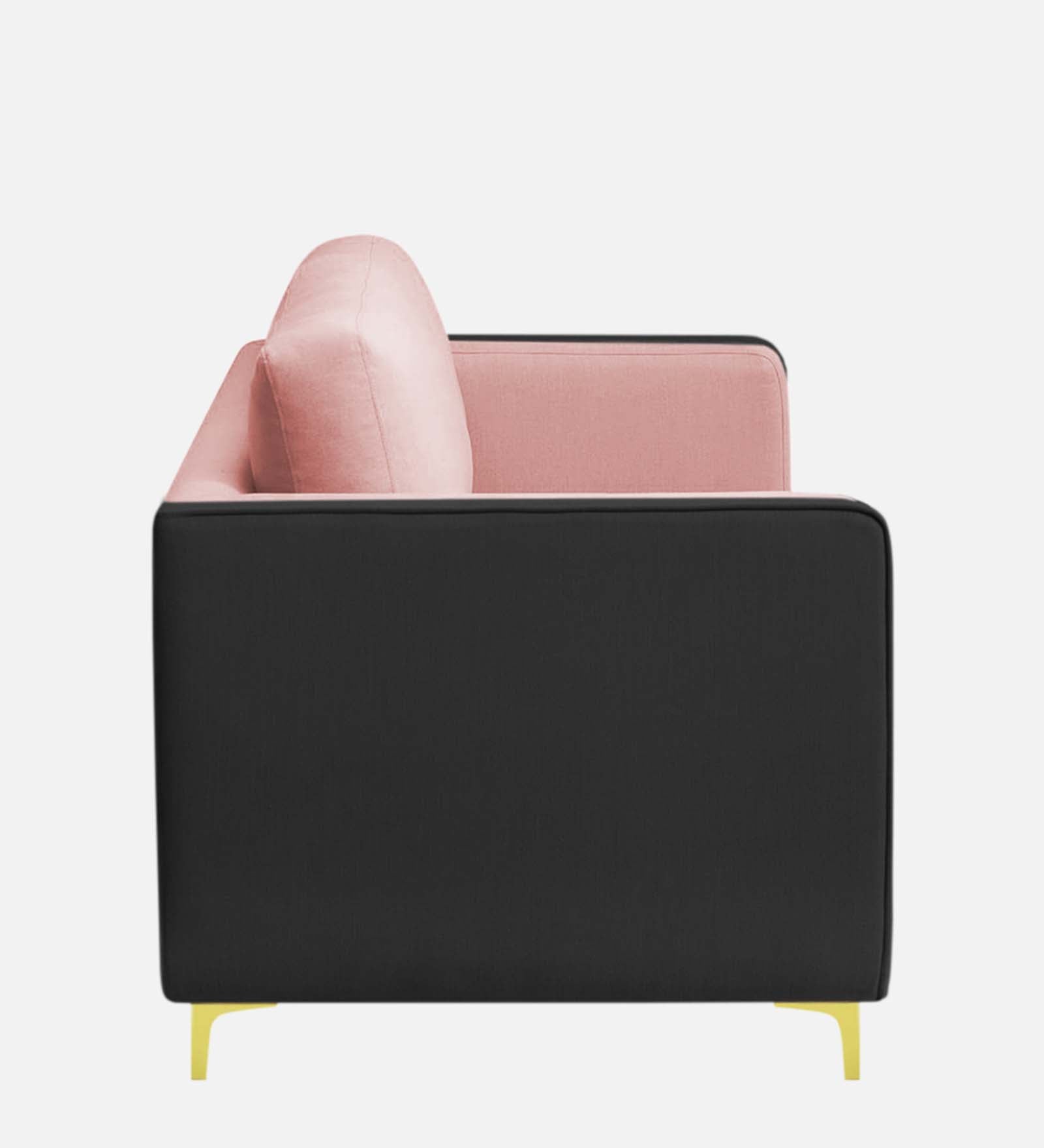Visky Velvet 1 Seater Sofa In Millennial Pink And Hory Grey Colour - Febonic Living