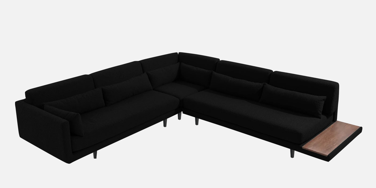 Malta Fabric 6 Seater LHS Corner Sofa In Zed Black Colour - Febonic Living
