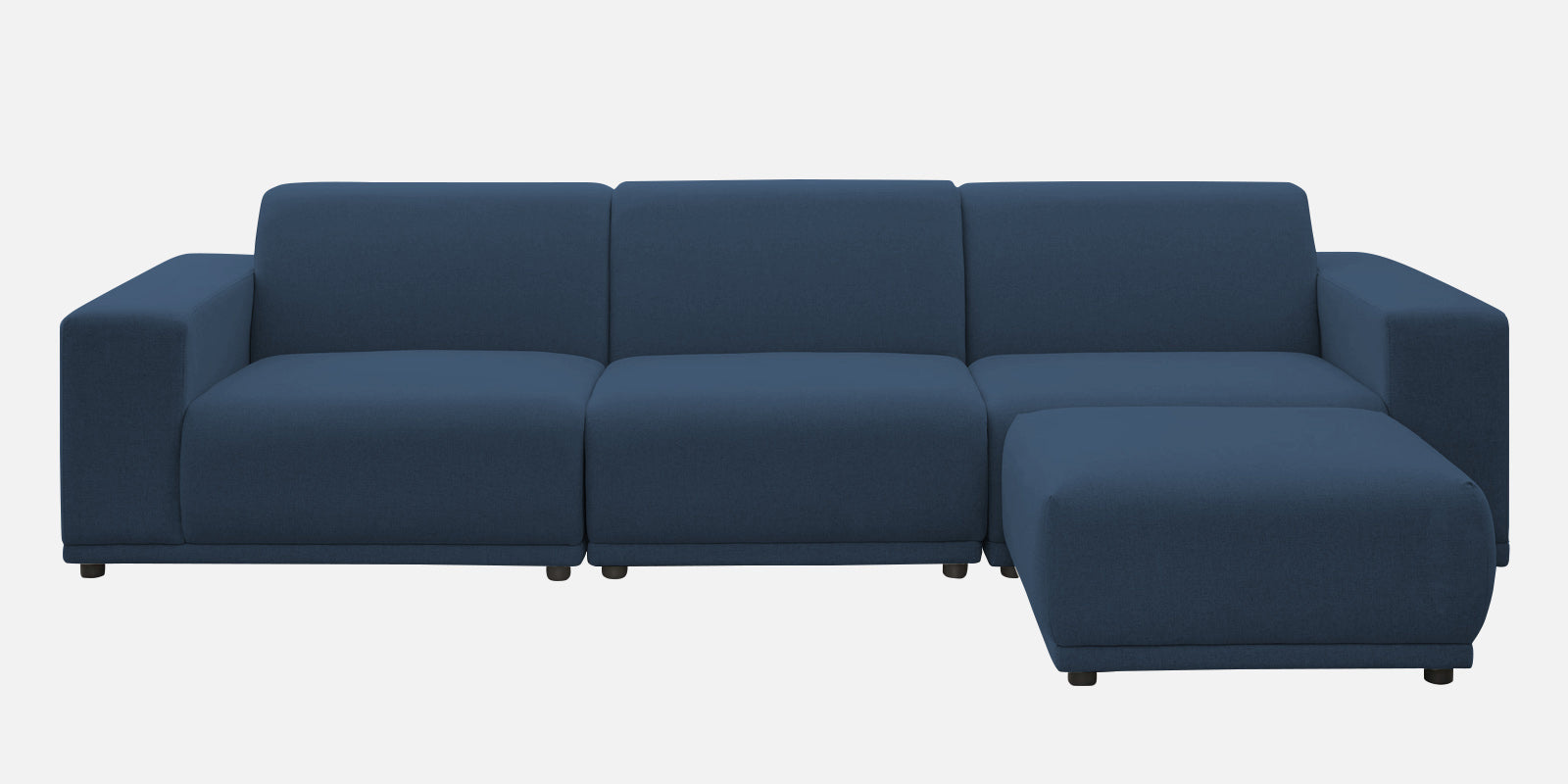 Adam Fabric RHS Sectional Sofa (3+Ottoman Lounger) In Light Blue Colour - Febonic Living