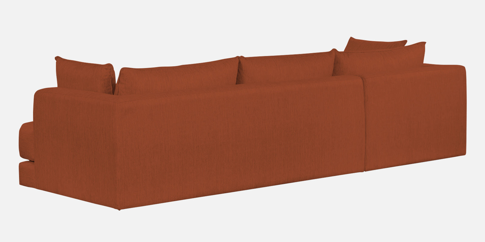 Ziggy Fabric LHS Sectional Sofa (3+Lounger) In Royal Orange Colour - Febonic Living