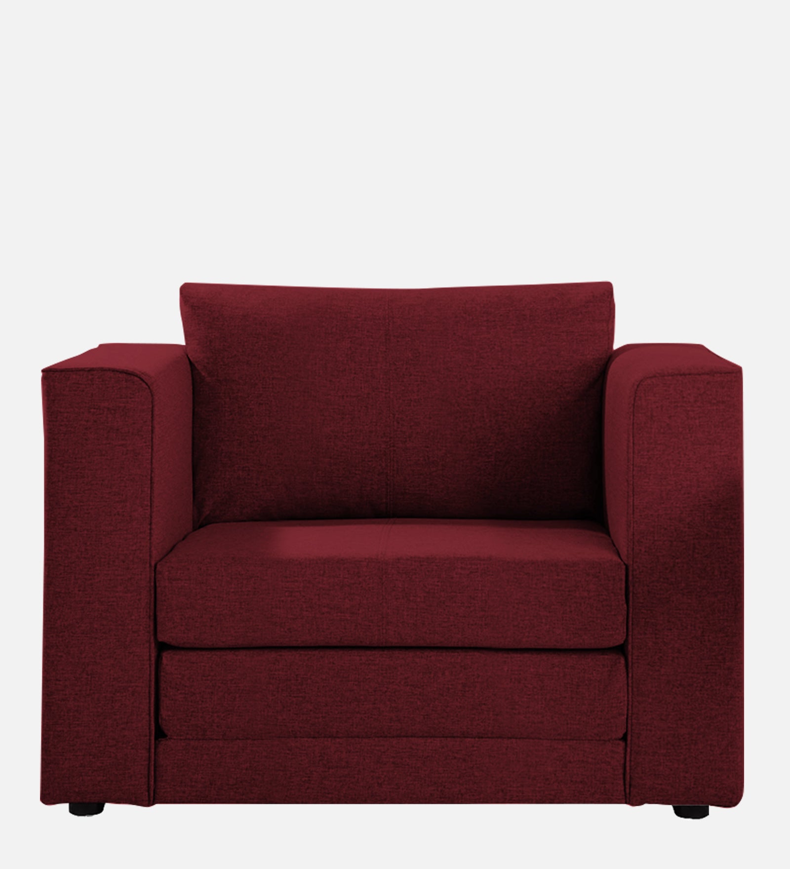 Kenia Fabric 1 Seater Foldable Sofa Cum Bed In Blood Maroon Colour - Febonic Living