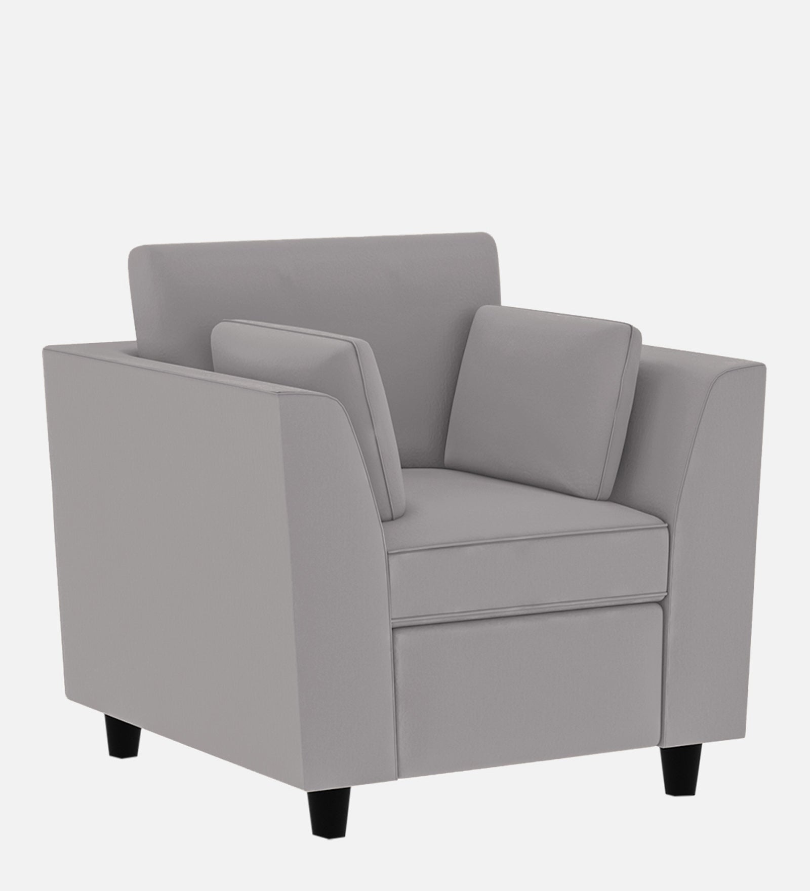 Bristo Velvet 1 Seater Sofa In Concrete Grey Colour With Storage - Febonic Living