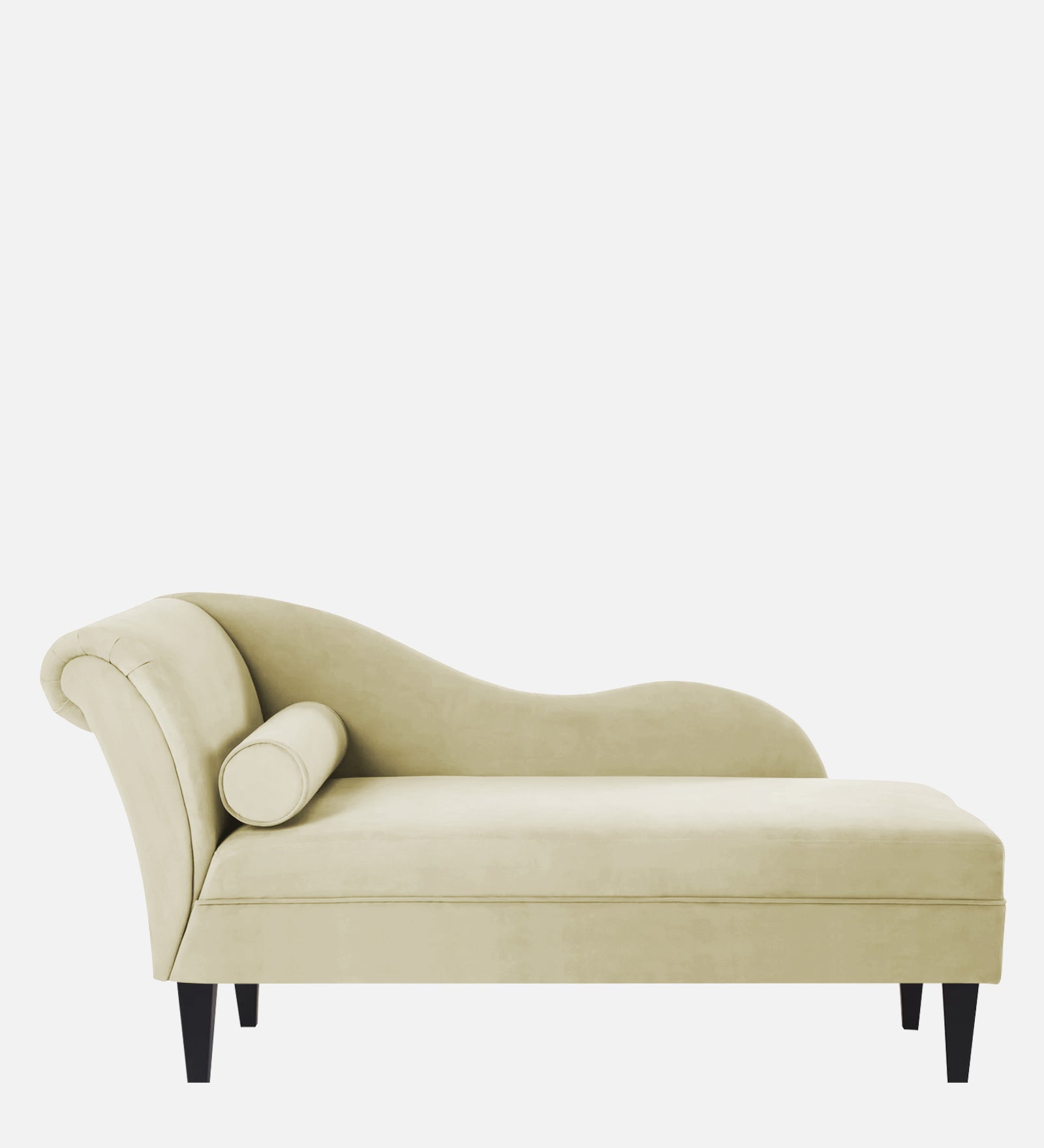 Rana Velvet RHS Chaise Lounger In Warm White Colour - Febonic Living