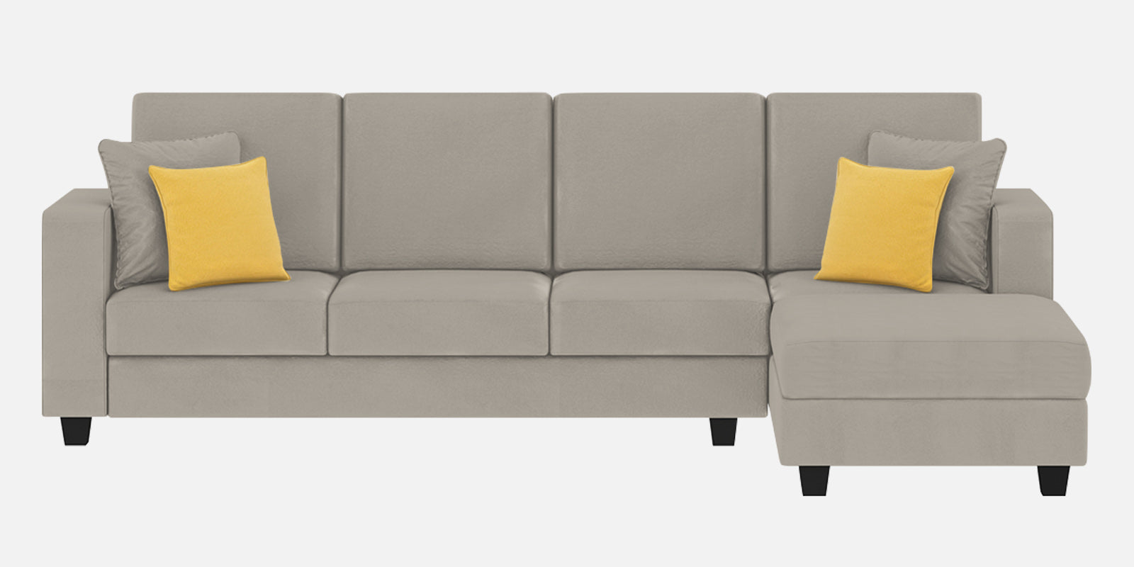 Nabi Fabric LHS Sectional Sofa (3+Lounger) In Ash Grey Colour - Febonic Living