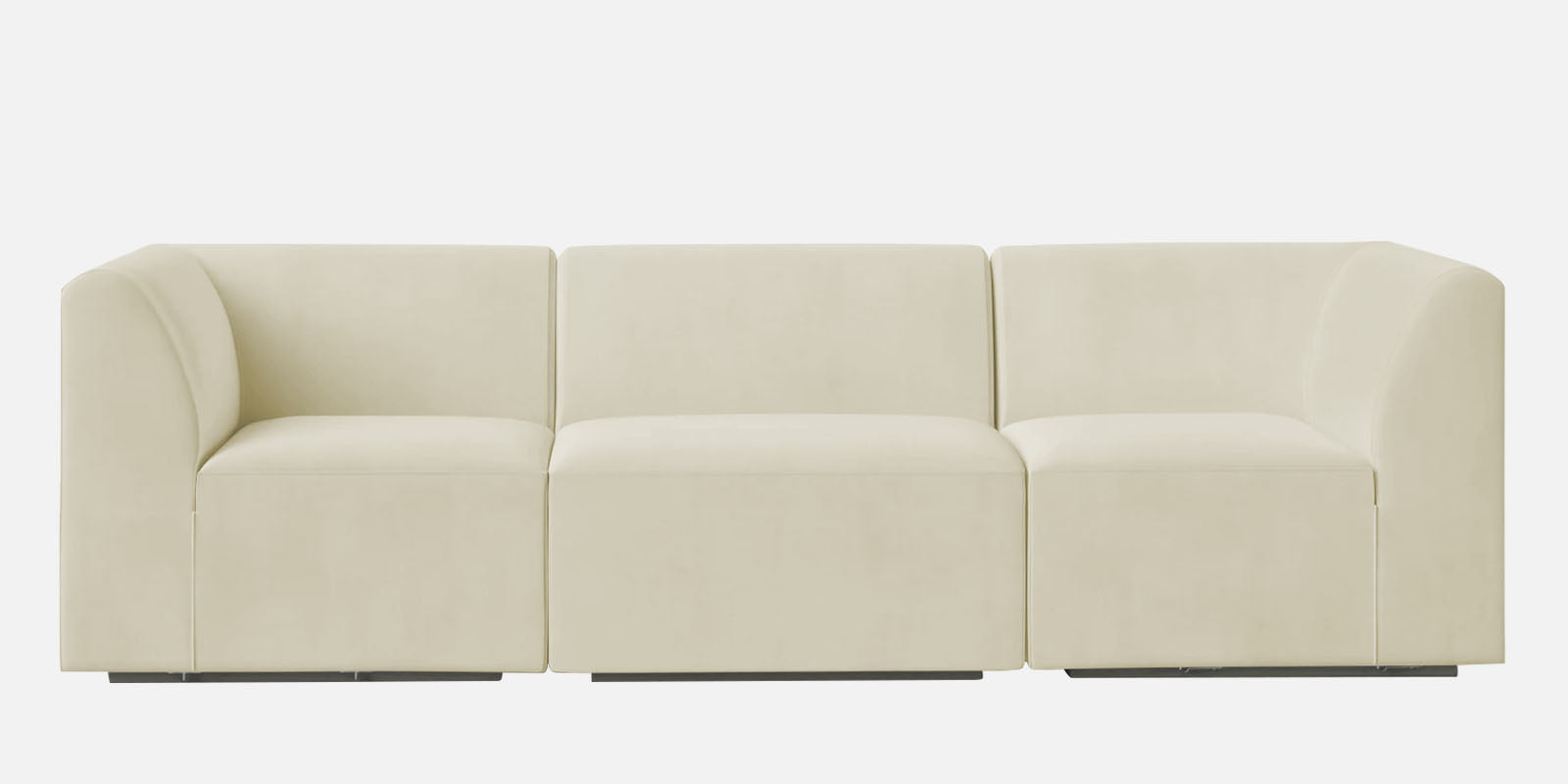 Bufa Velvet 3 Seater Sofa in Warm White Colour