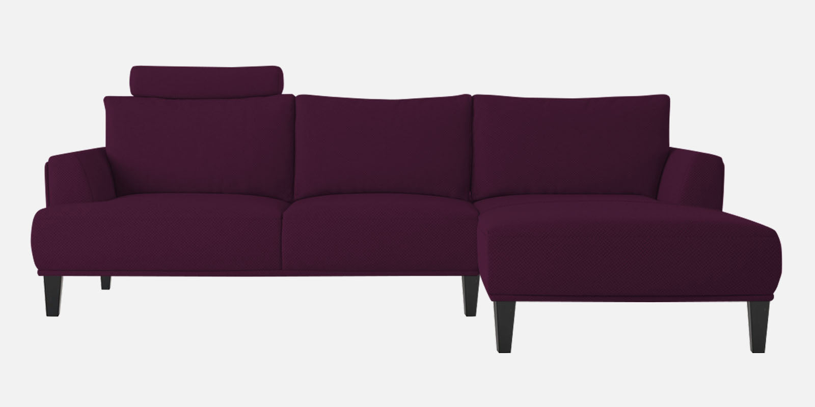 Como Fabric LHS Sectional Sofa (3+Lounger) In Greek Purple Colour - Febonic Living