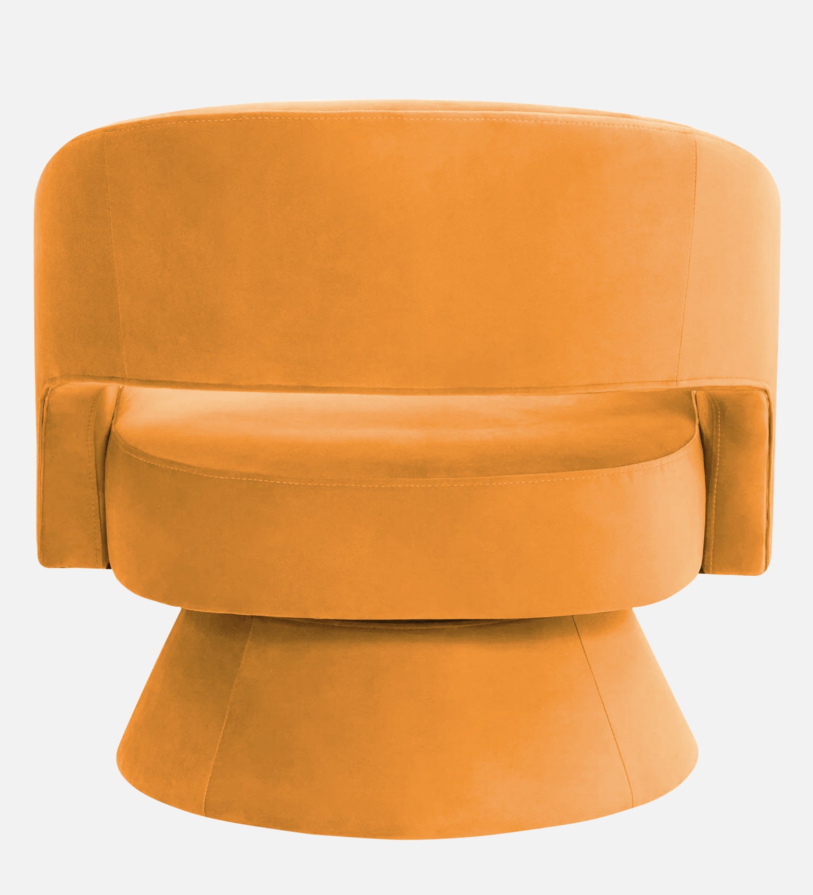 Pendra Velvet Swivel Chair In Tangerine Orange Colour - Febonic Living