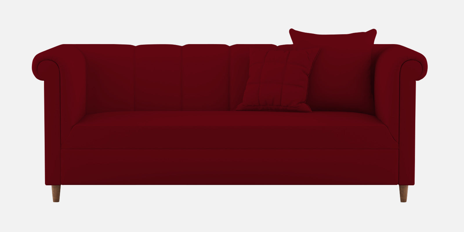 Rubi Velvet 3 Seater Sofa In Cherry Red Colour - Febonic Living