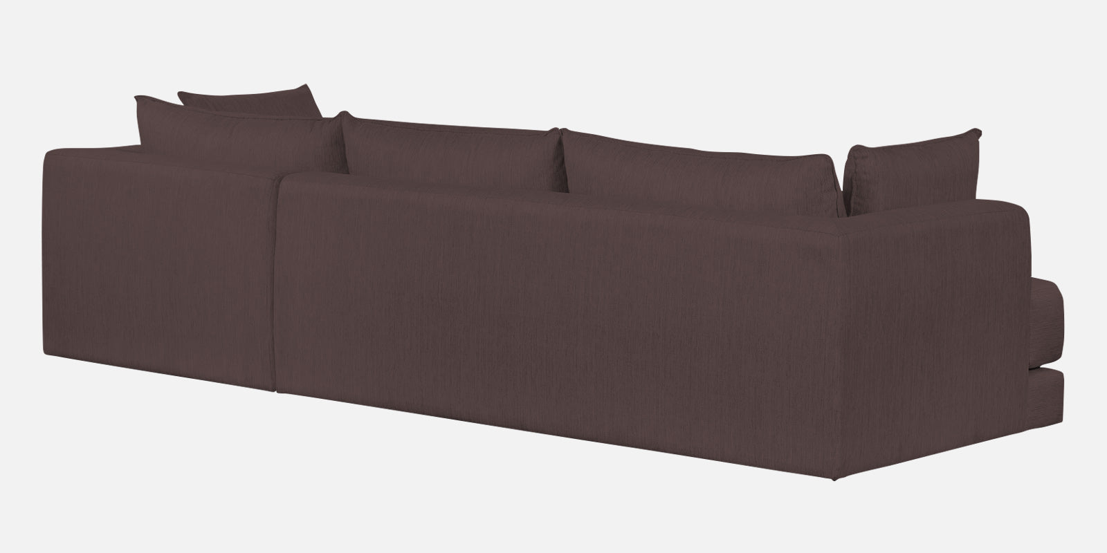 Ziggy Fabric RHS Sectional Sofa (3+Lounger) In Night Brown Colour - Febonic Living